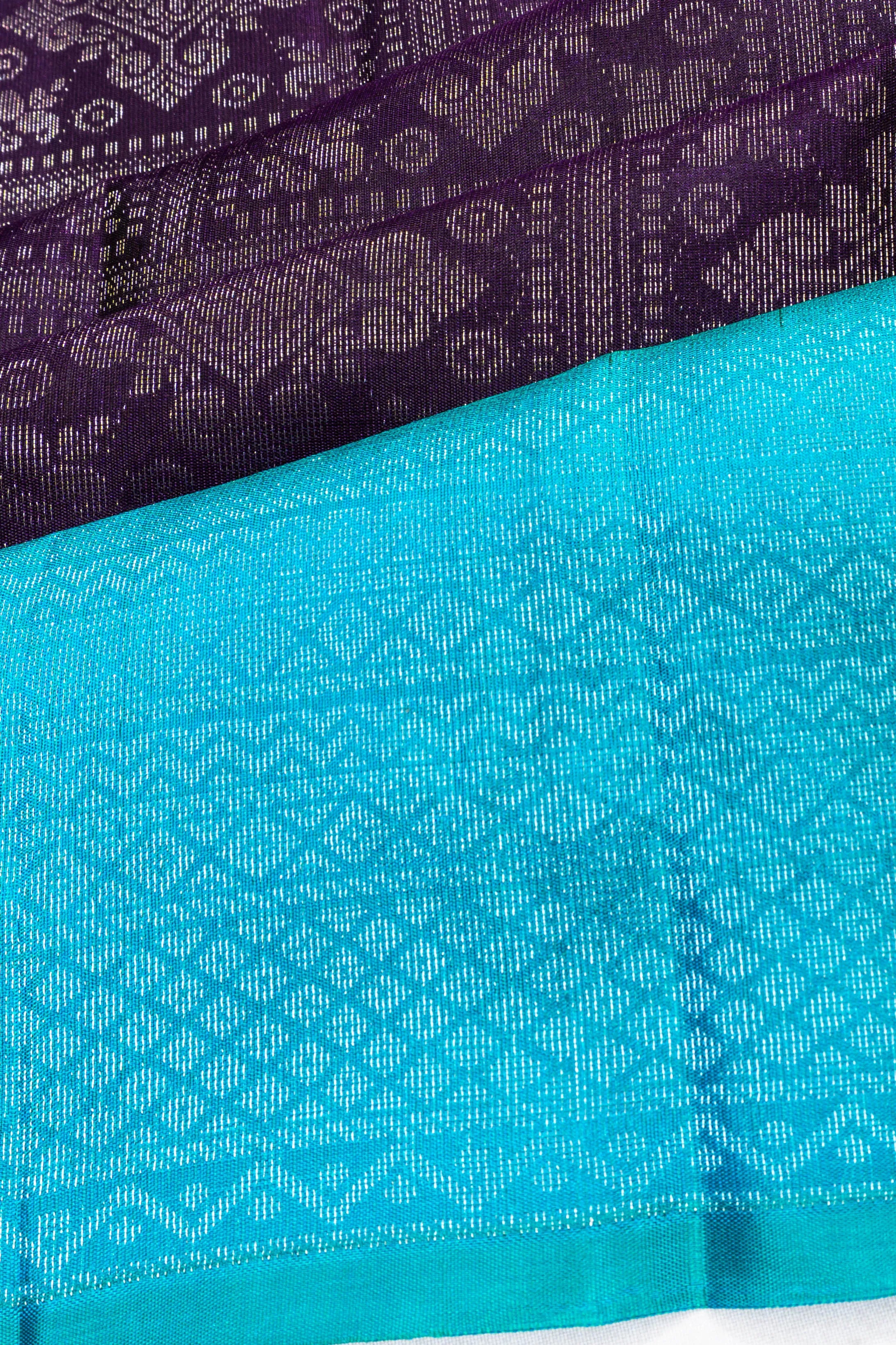 Taranga Kanchi Silk Brocade Violet Saree