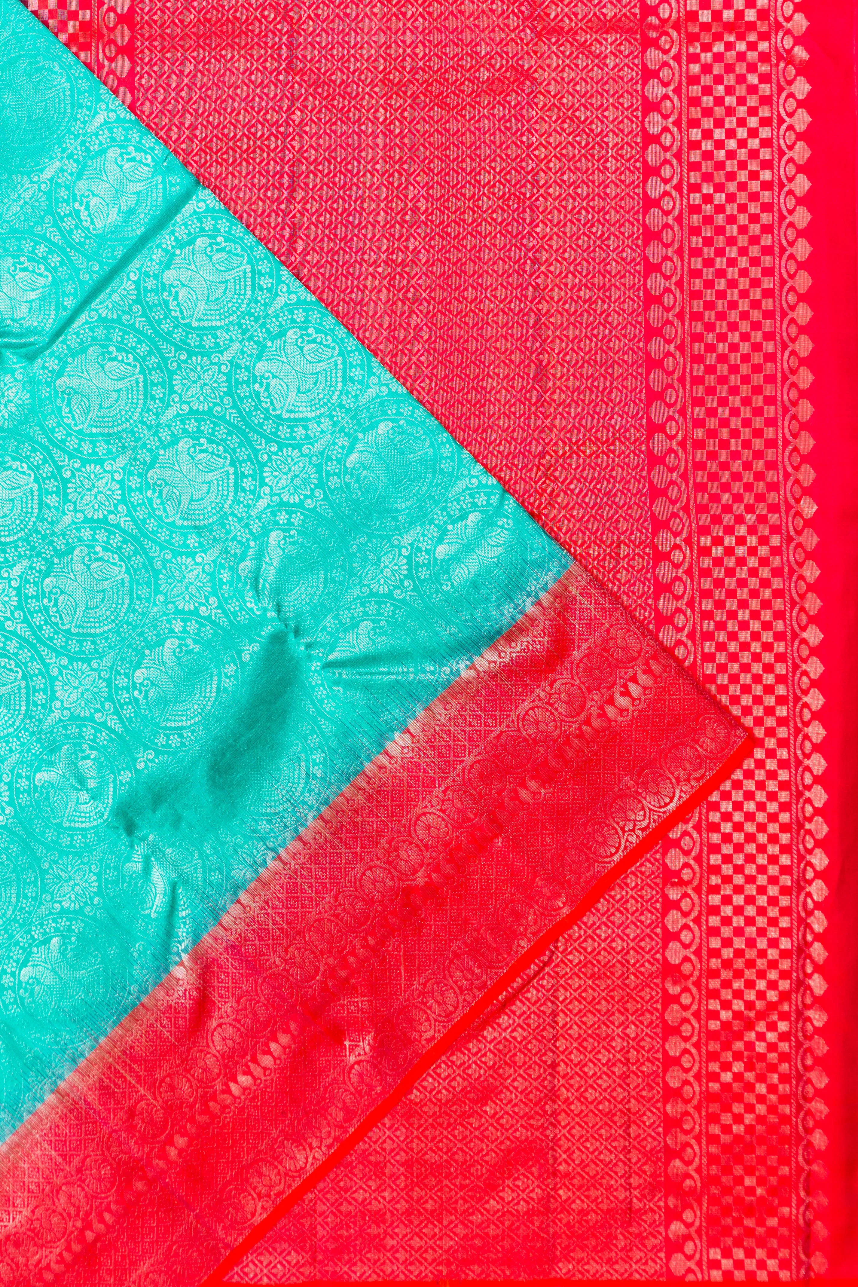 Taranga Kanchi Silk Brocade Sea Green Saree