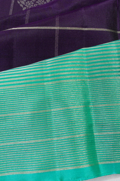 Taranga Kanchi Silk Checks And Butta Dark Blue Saree