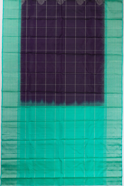 Taranga Kanchi Silk Checks And Butta Dark Blue Saree