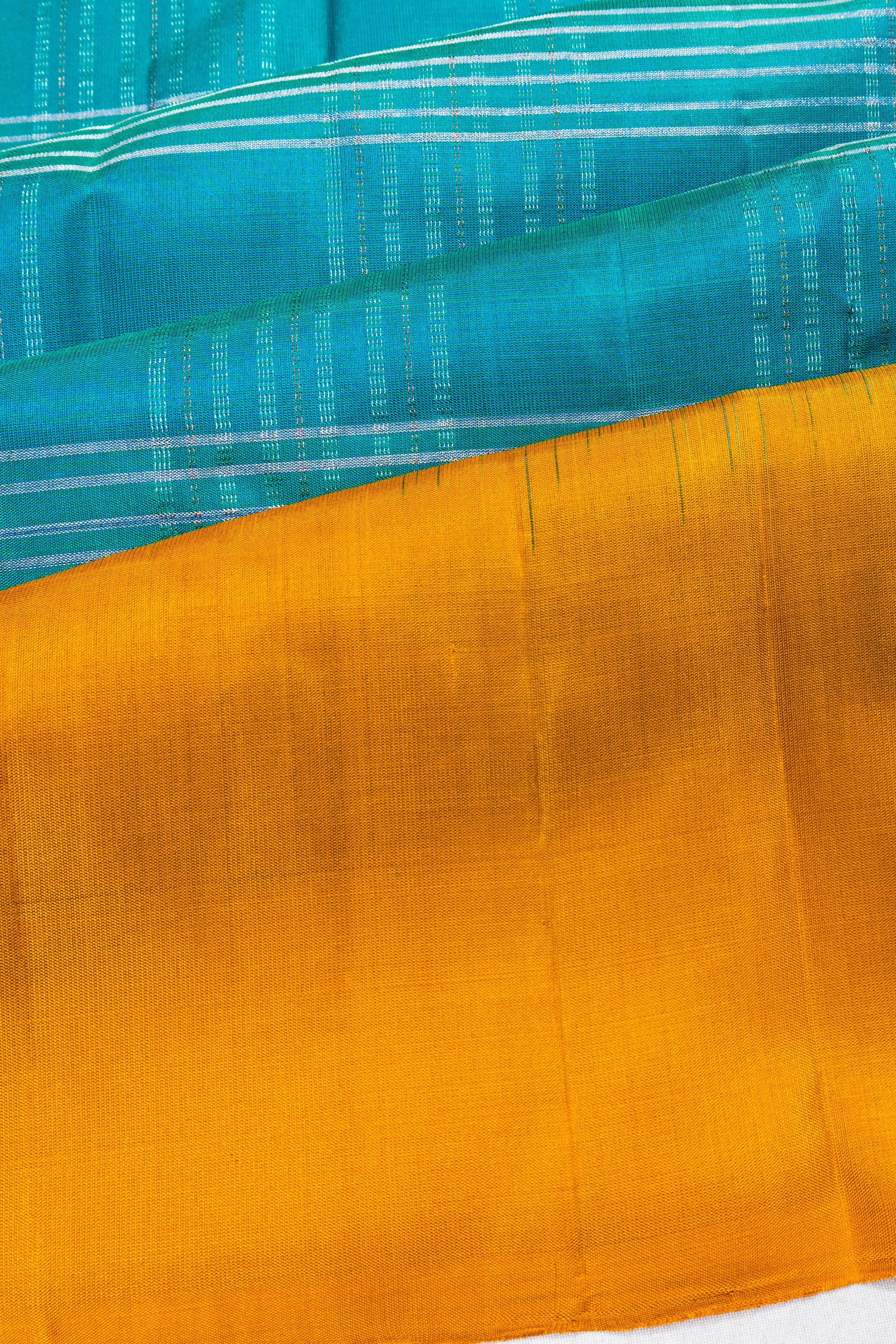 Taranga Kanchi Silk Checks Sky Blue Saree