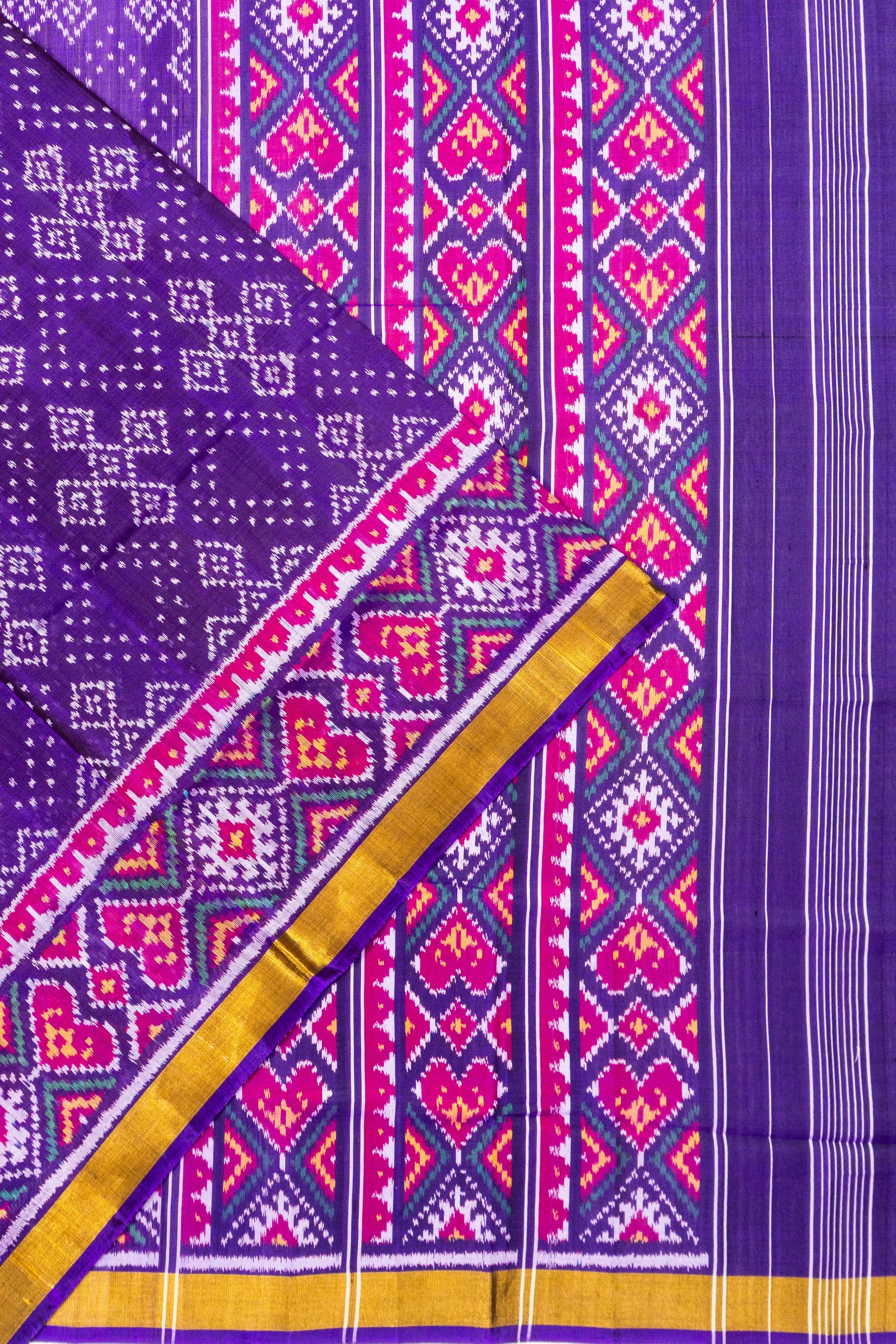 Rajkot Patola Silk Ikat Violet Saree