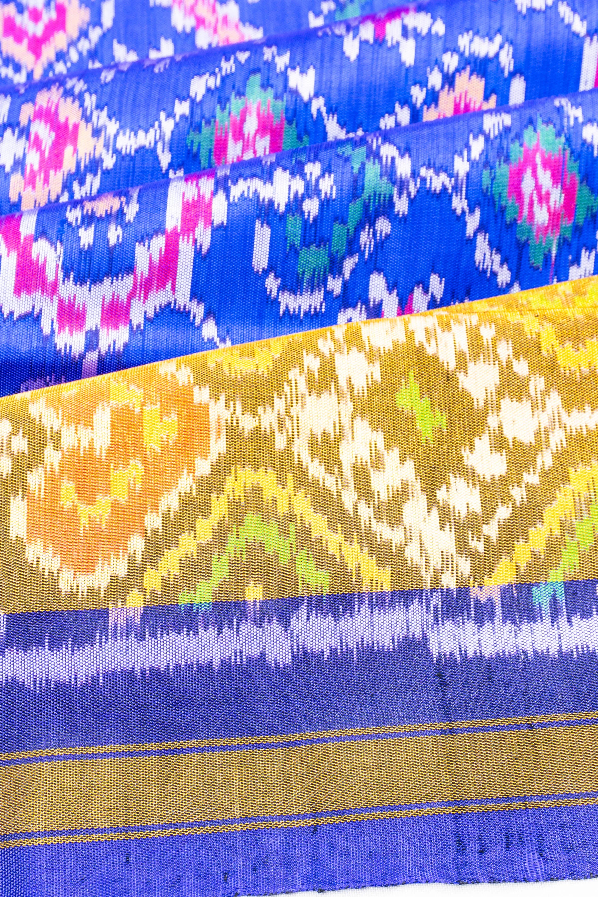 Rajkot Patola Silk Ikat Blue Saree