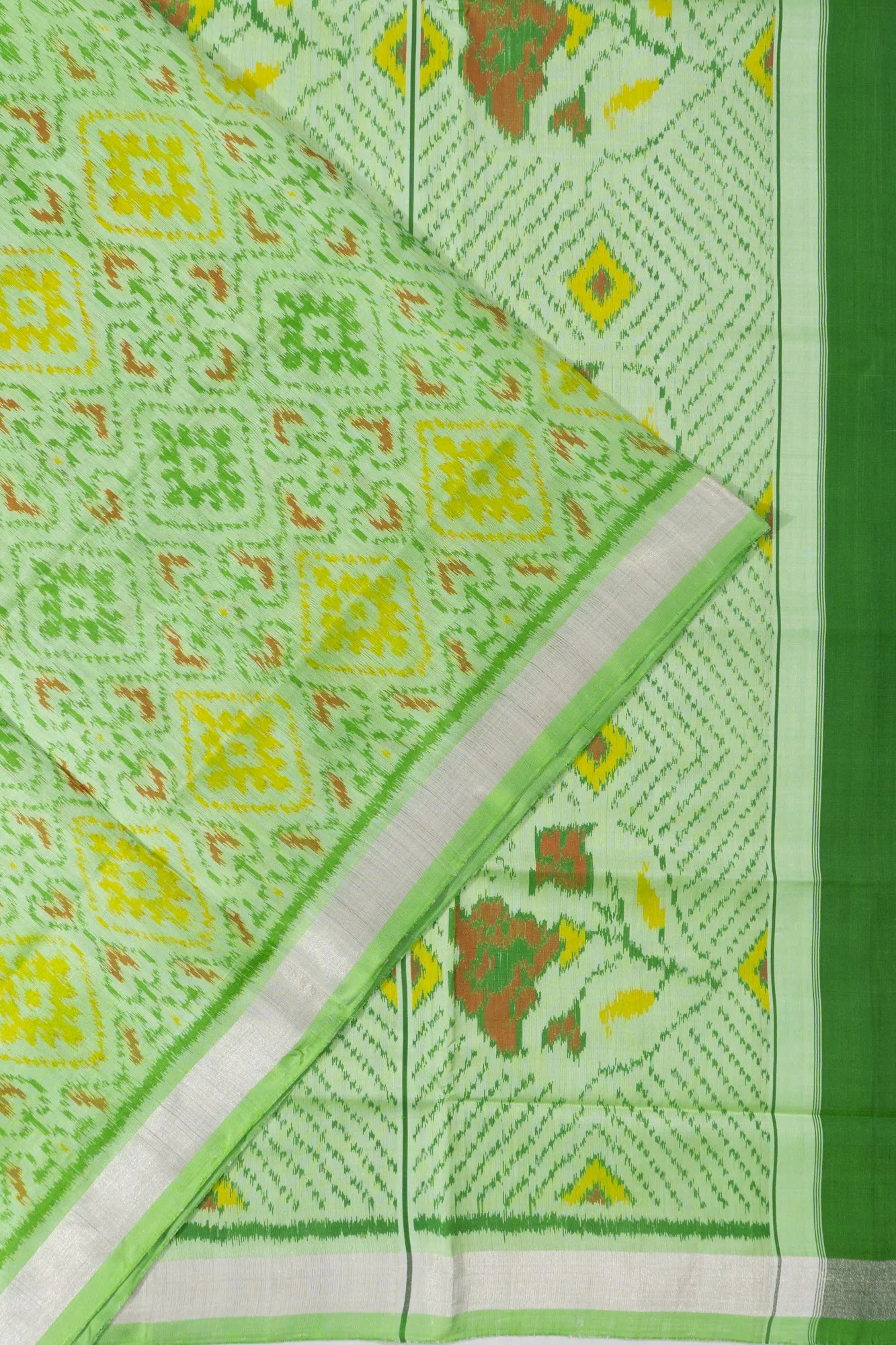 Rajkot Patola Silk Ikat Pastel Green Saree