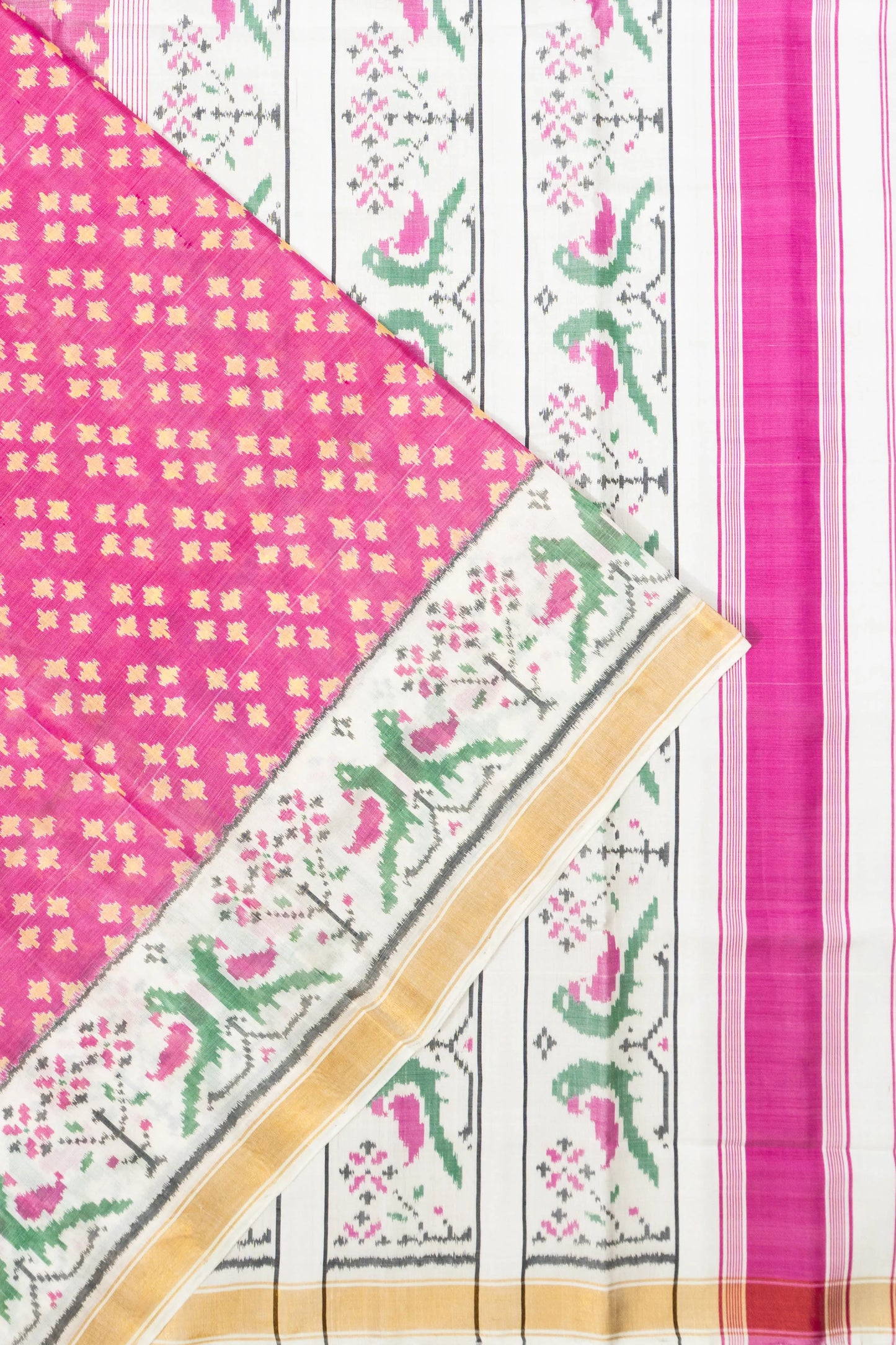 Rajkot Patola Silk Ikat Pink Saree