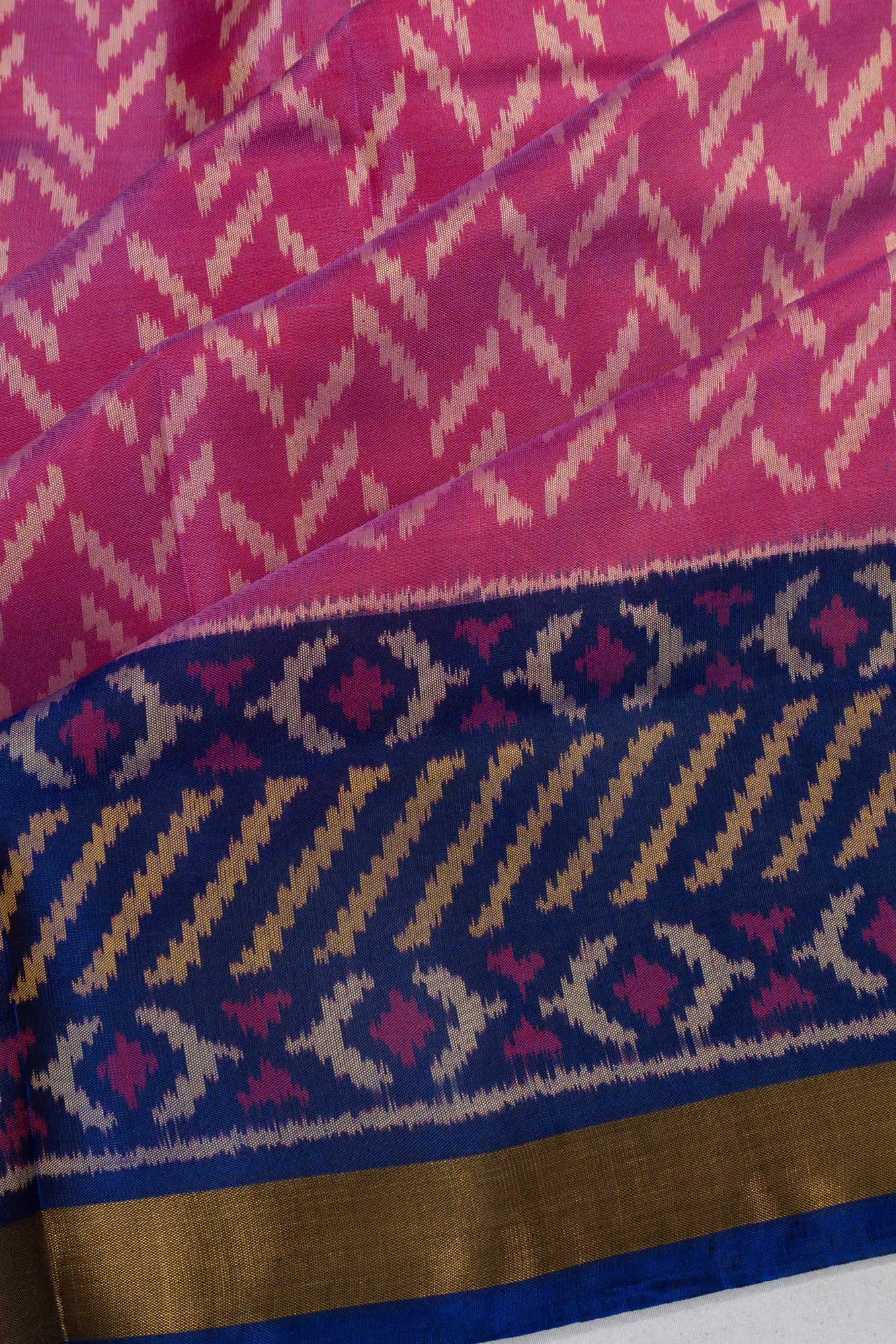 Rajkot Patola Silk Ikat Pink Saree