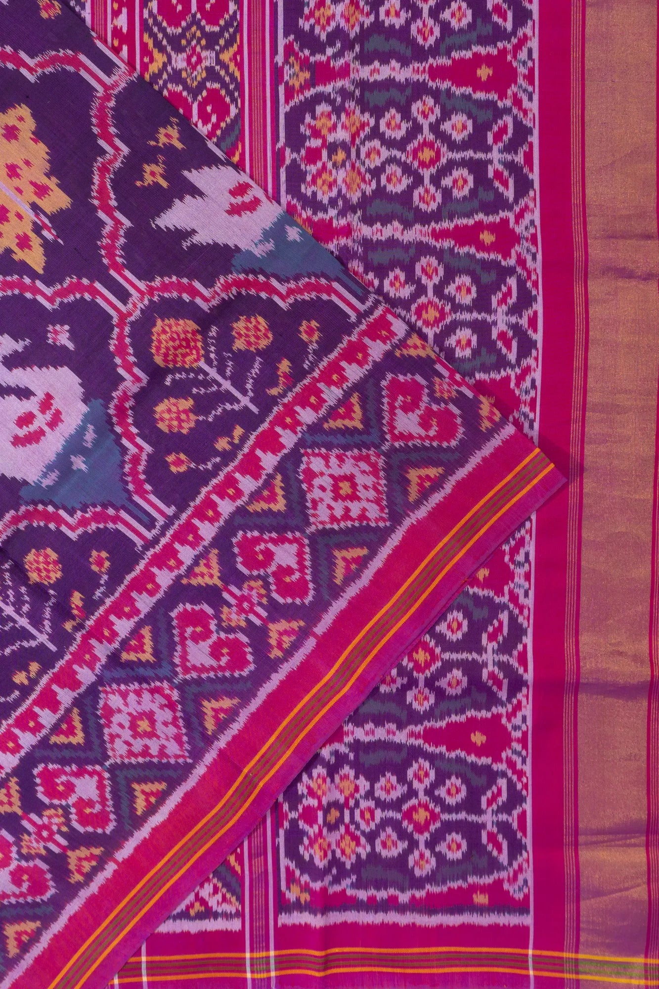 Rajkot Patola Silk Ikat Purple Saree