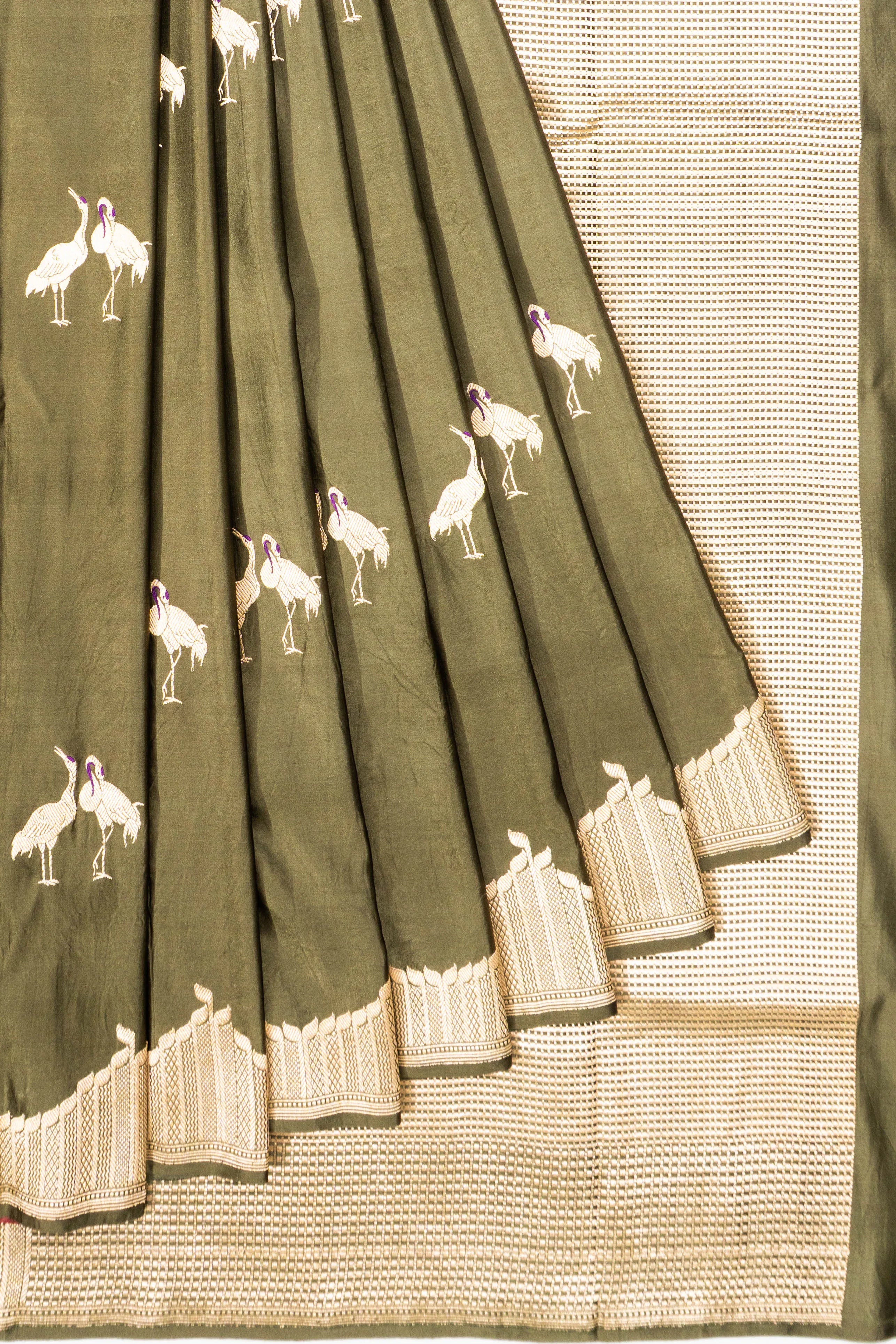 Banarasi Silk Butta Green Saree