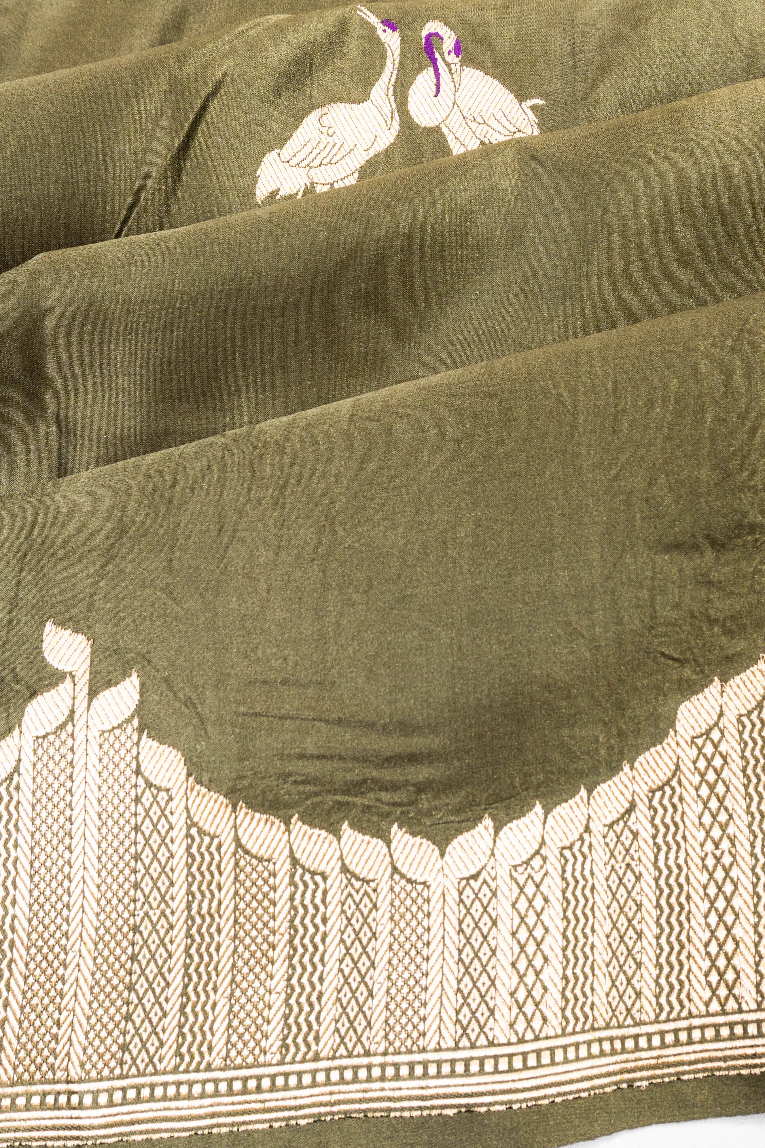 Banarasi Silk Butta Green Saree