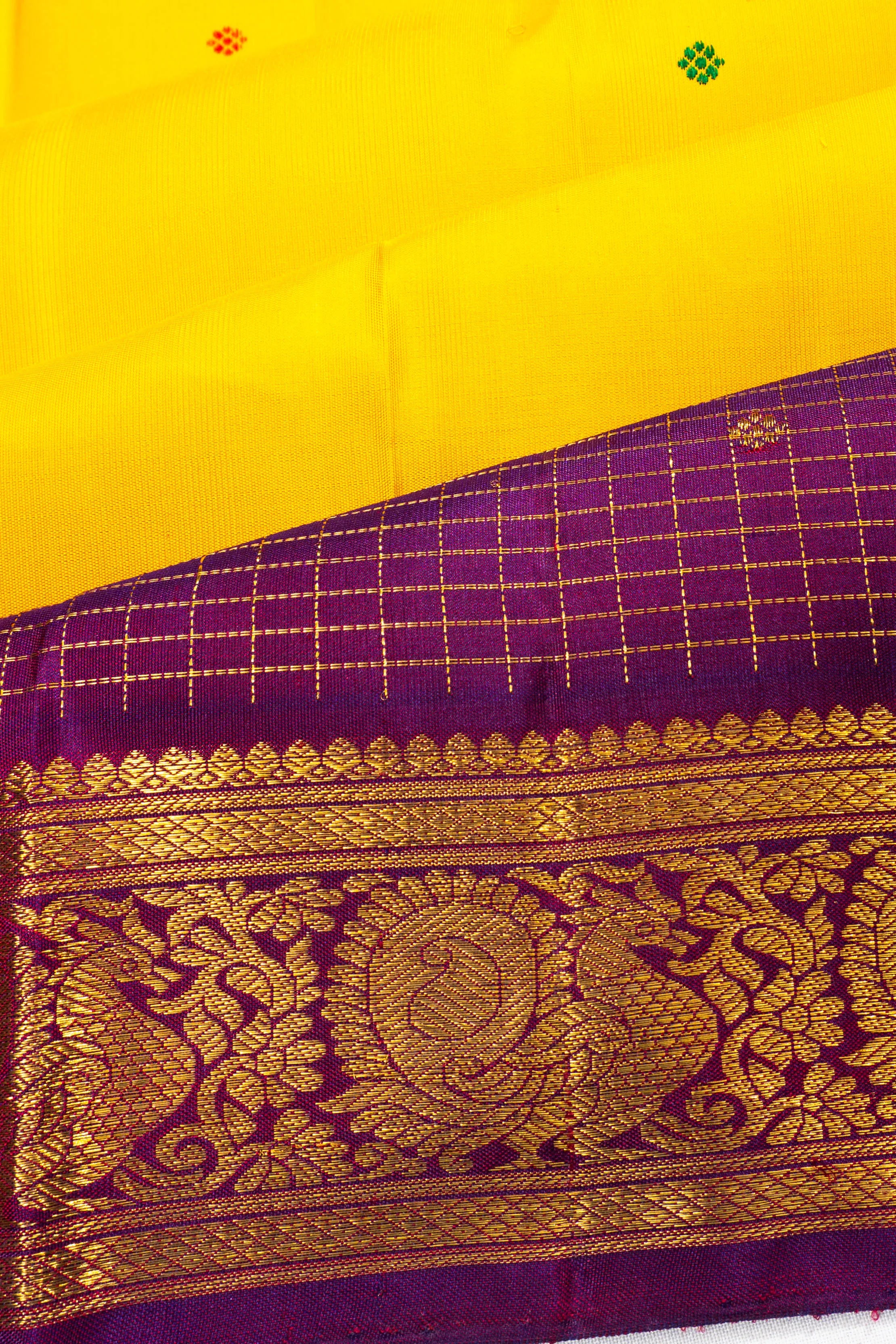 Classic Kanchipuram Silk Butta Yellow Saree