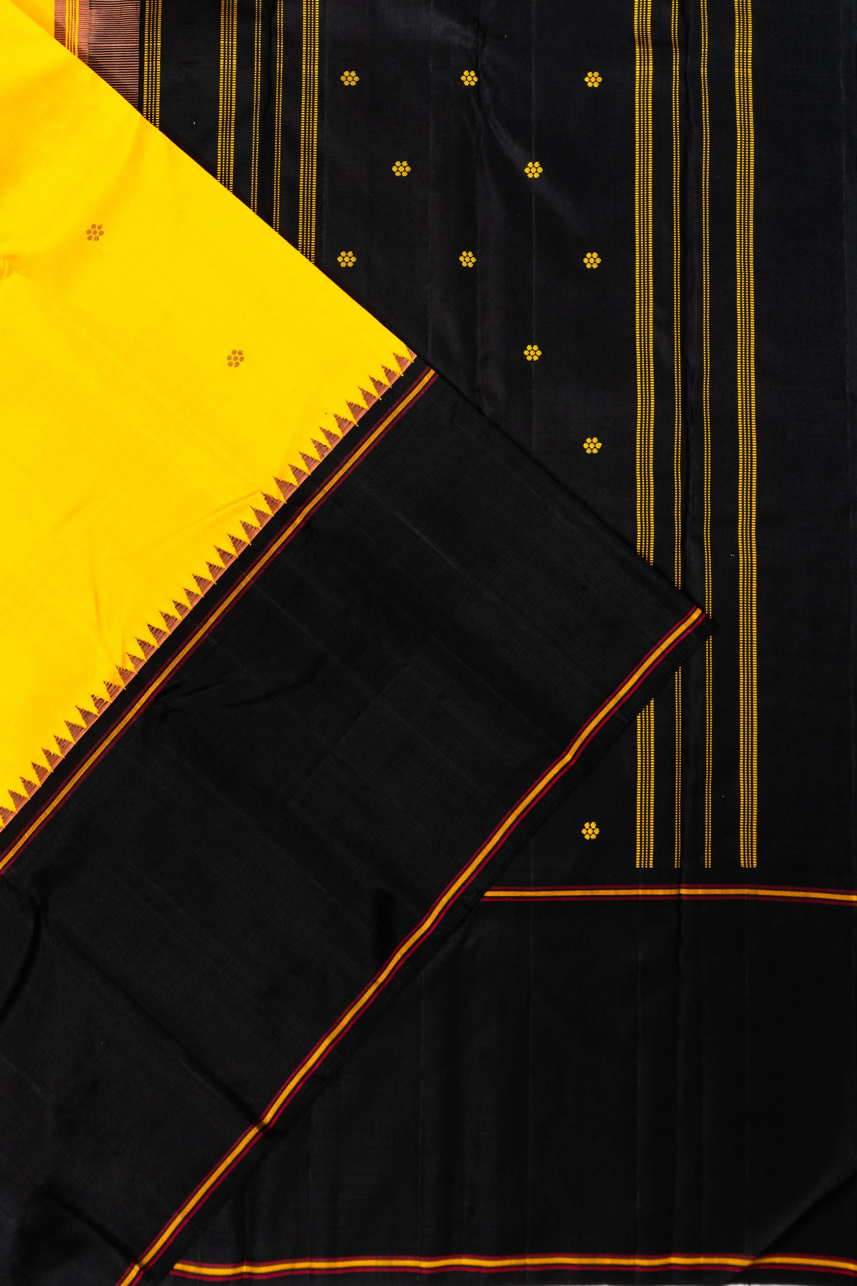 Classic Kanchipuram Silk Butta Yellow Saree