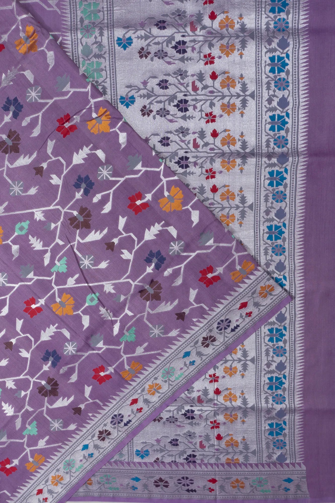 Banarasi Tussar Georgette Jaal Lavender Saree