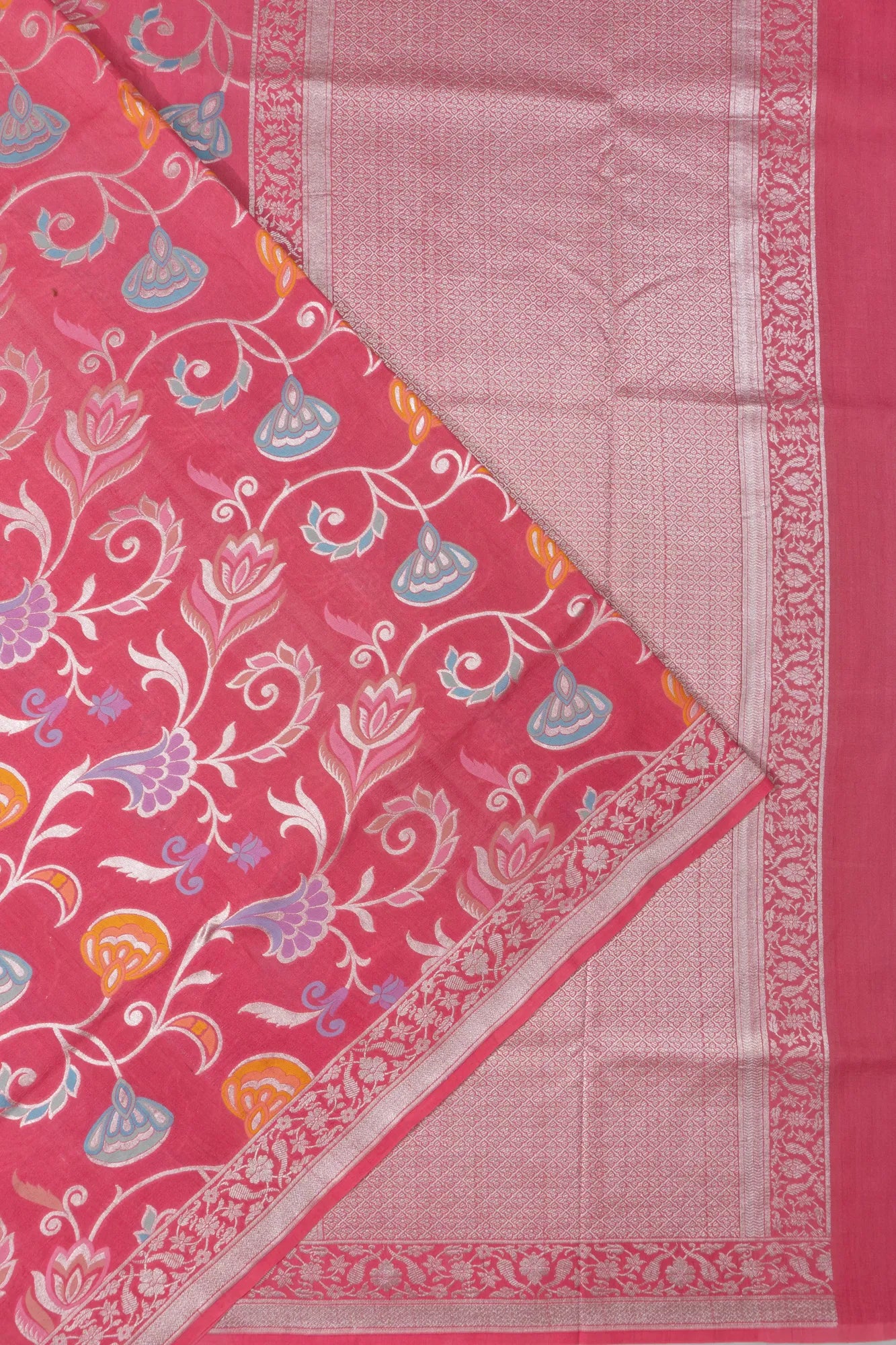 Banarasi Tussar Georgette Brocade Pink Saree