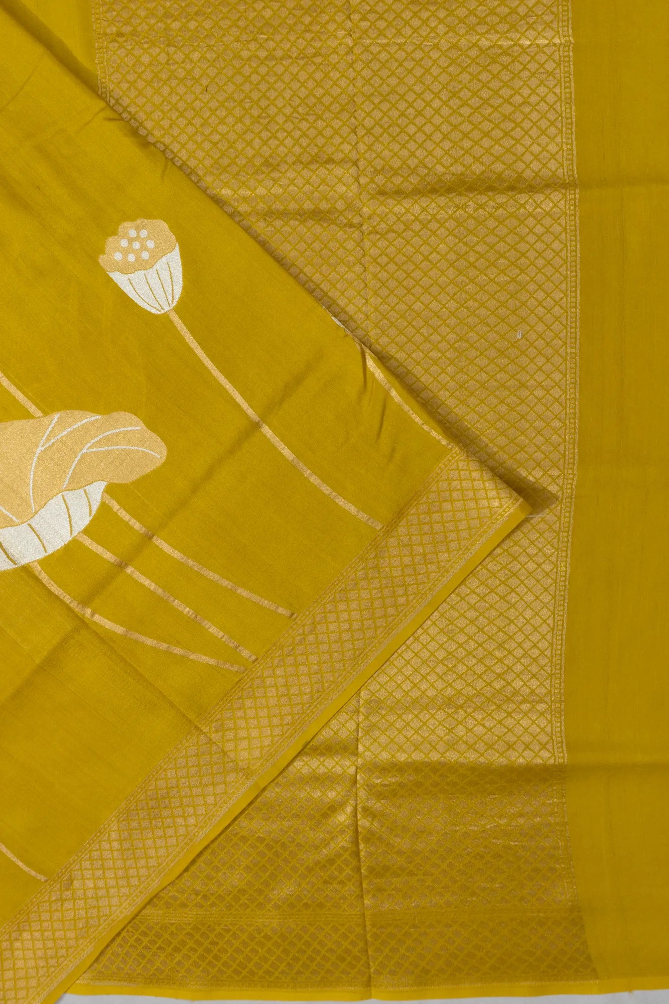 Banarasi Tussar Georgette Brocade Mehendi Green Saree