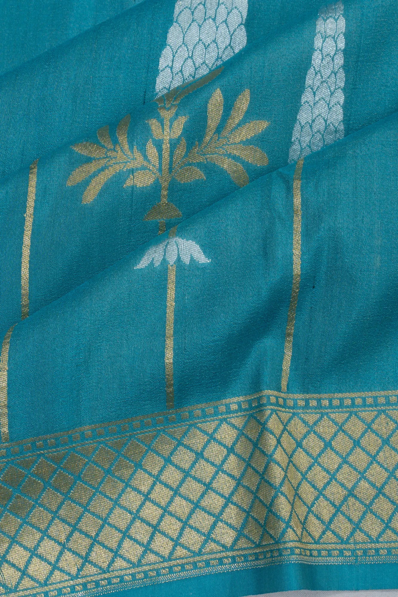 Banarasi Tussar Georgette Brocade Blue Saree