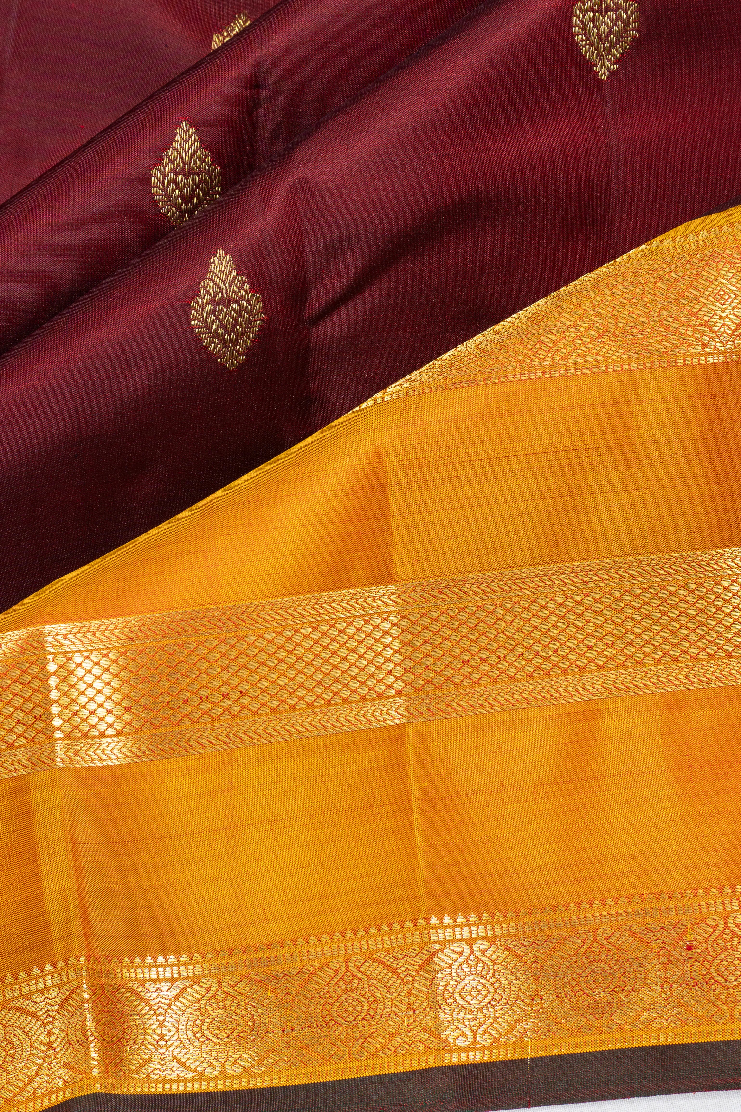 Kanchipuram Silk Butta Maroon Saree