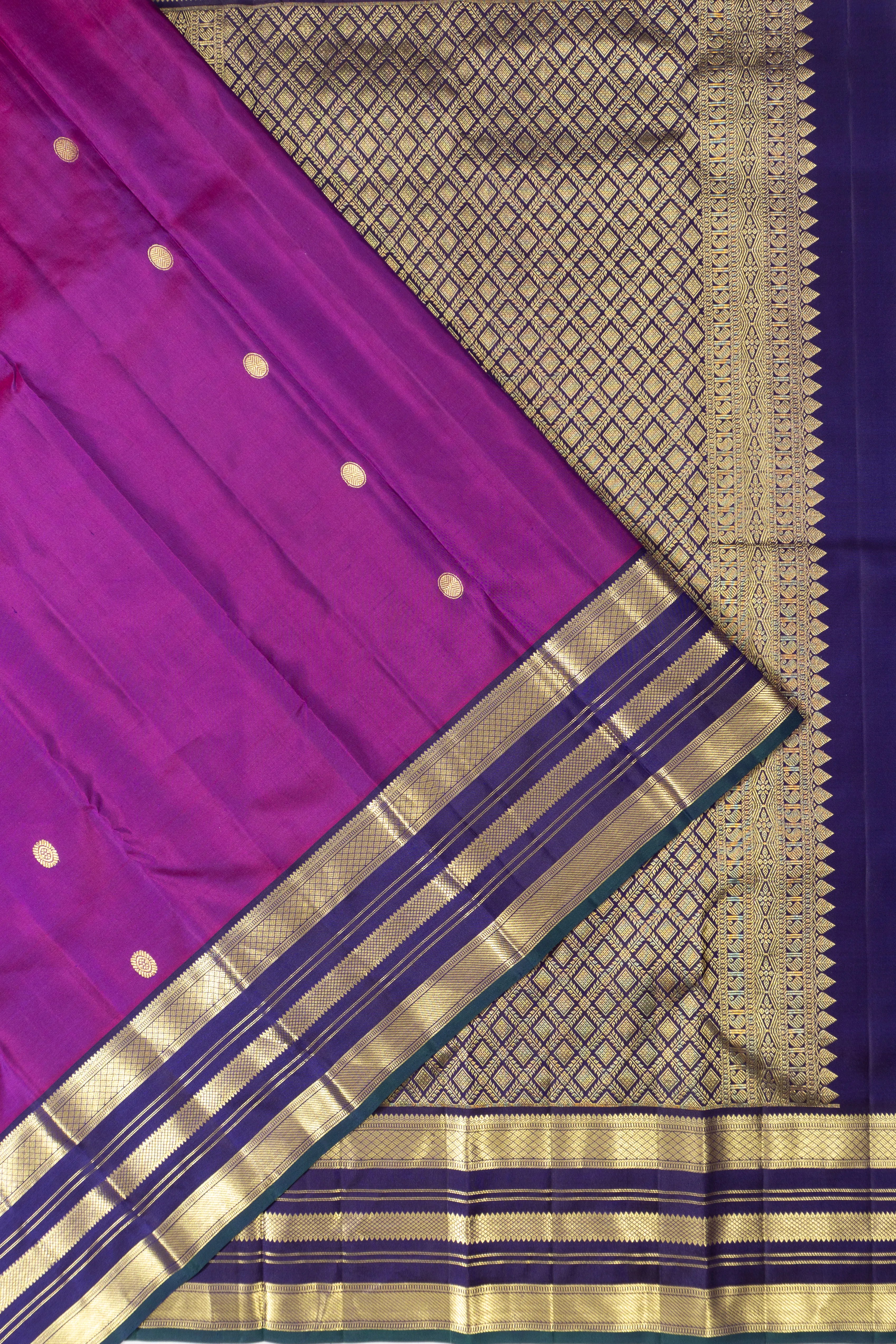 Kanchipuram Silk Butta Purple Saree