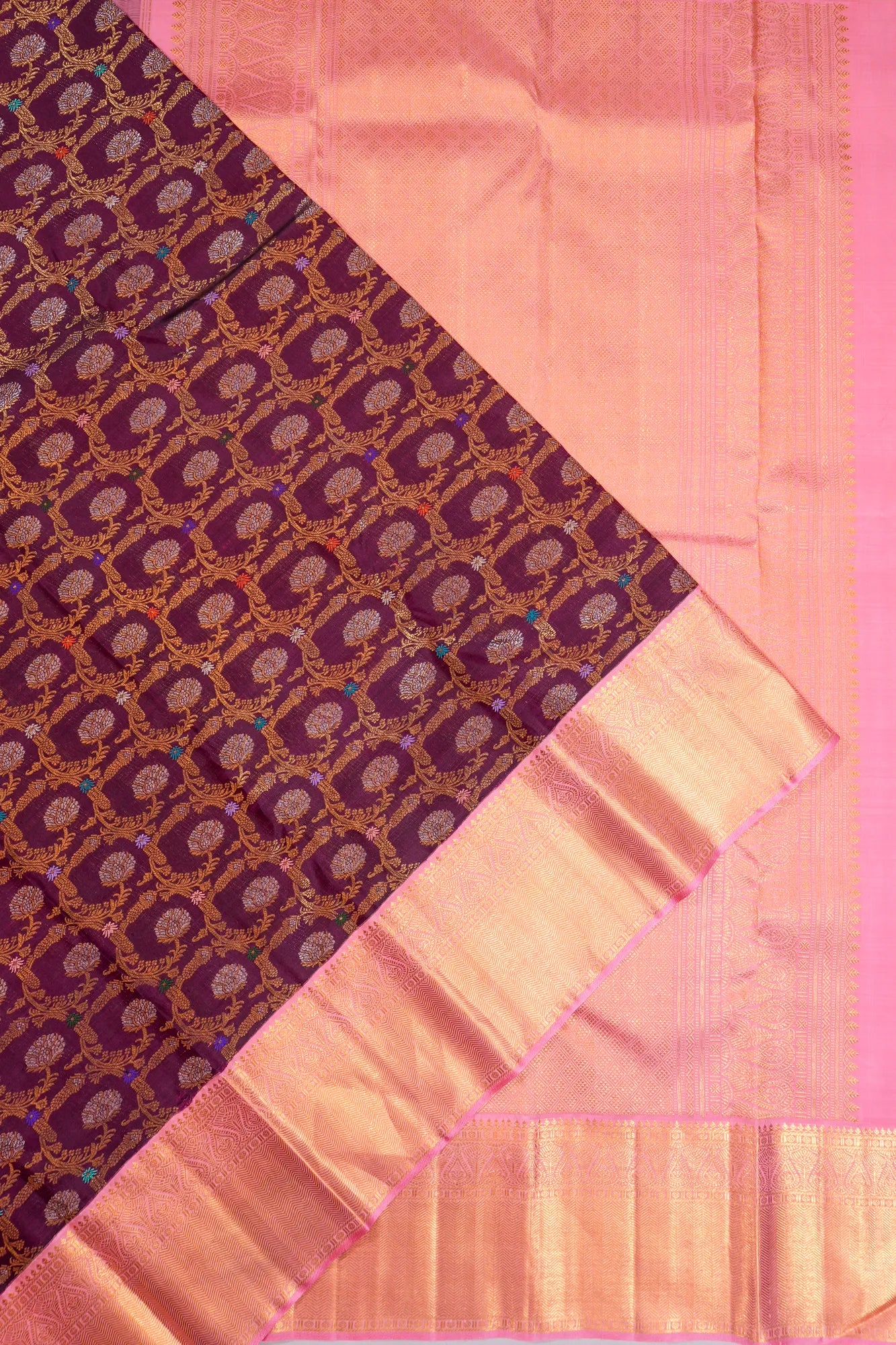Kanchipuram Silk Brocade Purple Saree