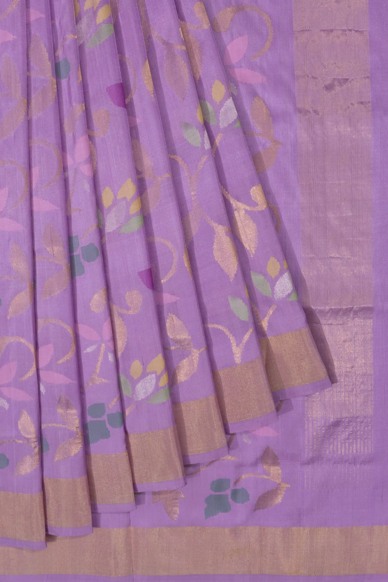 Uppada Silk Jamdani Jaal Violet Saree