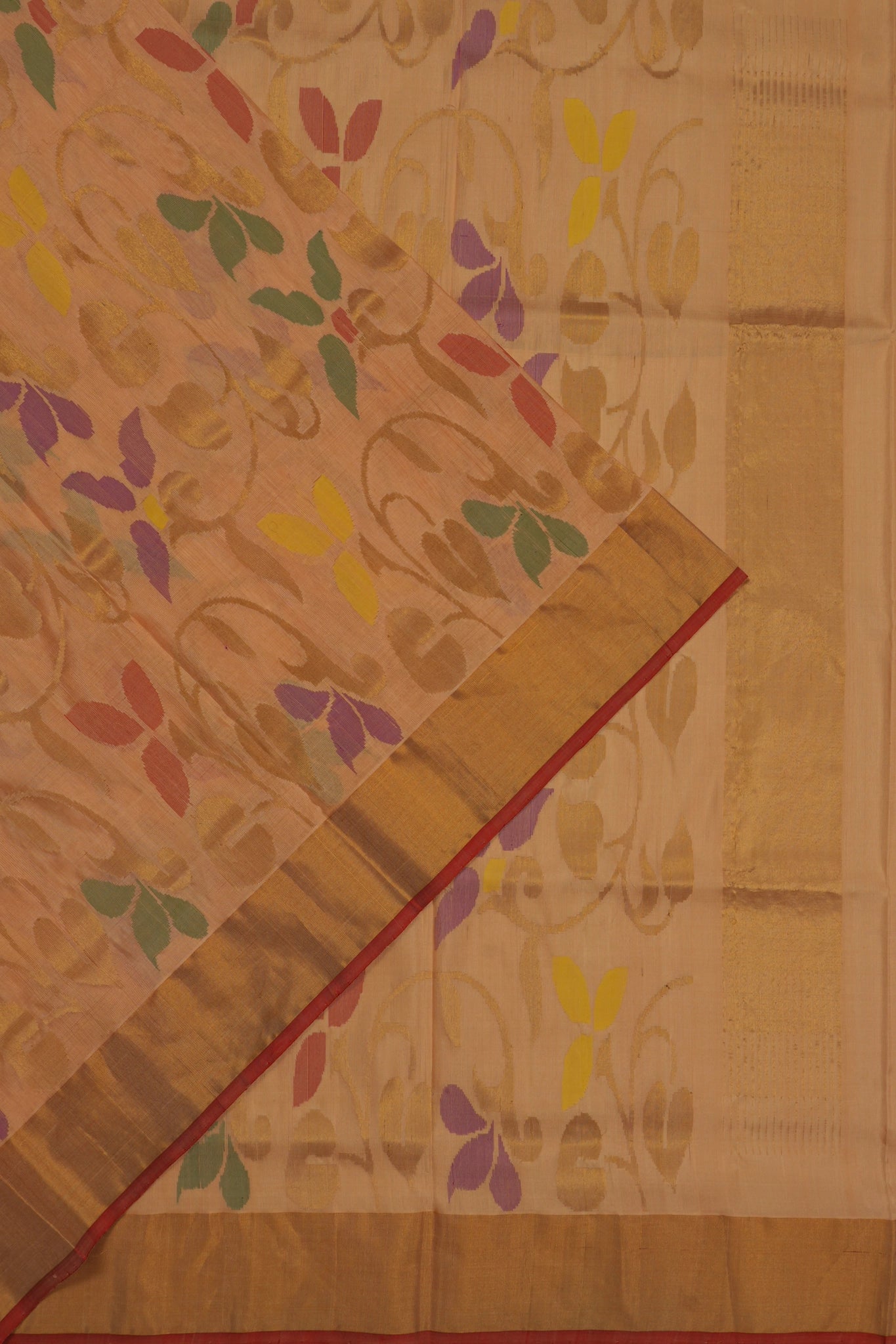 Uppada Silk Jaal Brown Saree