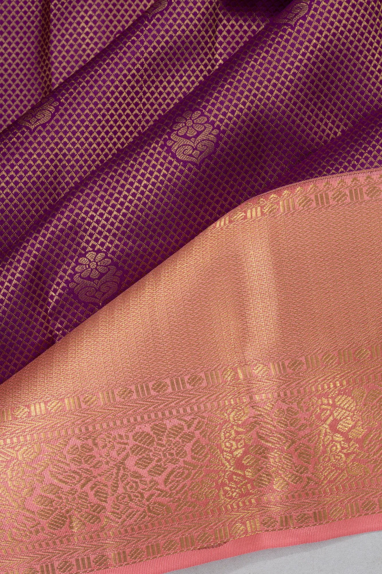 Taranga Kanchi Silk Brocade And Butta Purple Saree