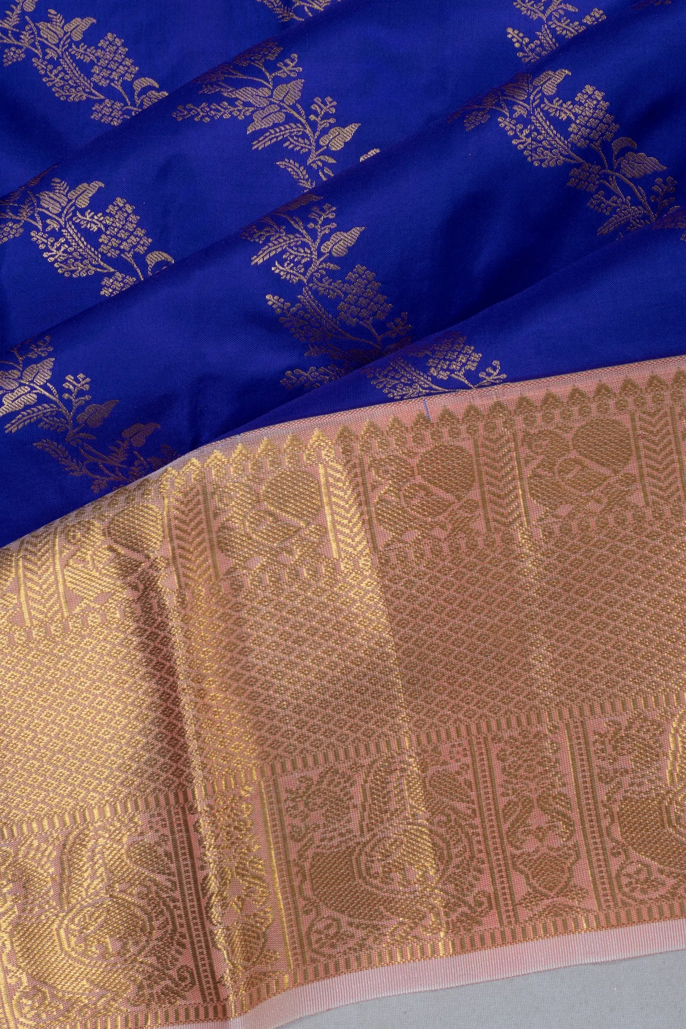 Taranga Kanchi Silk Jaal Royal Blue Saree