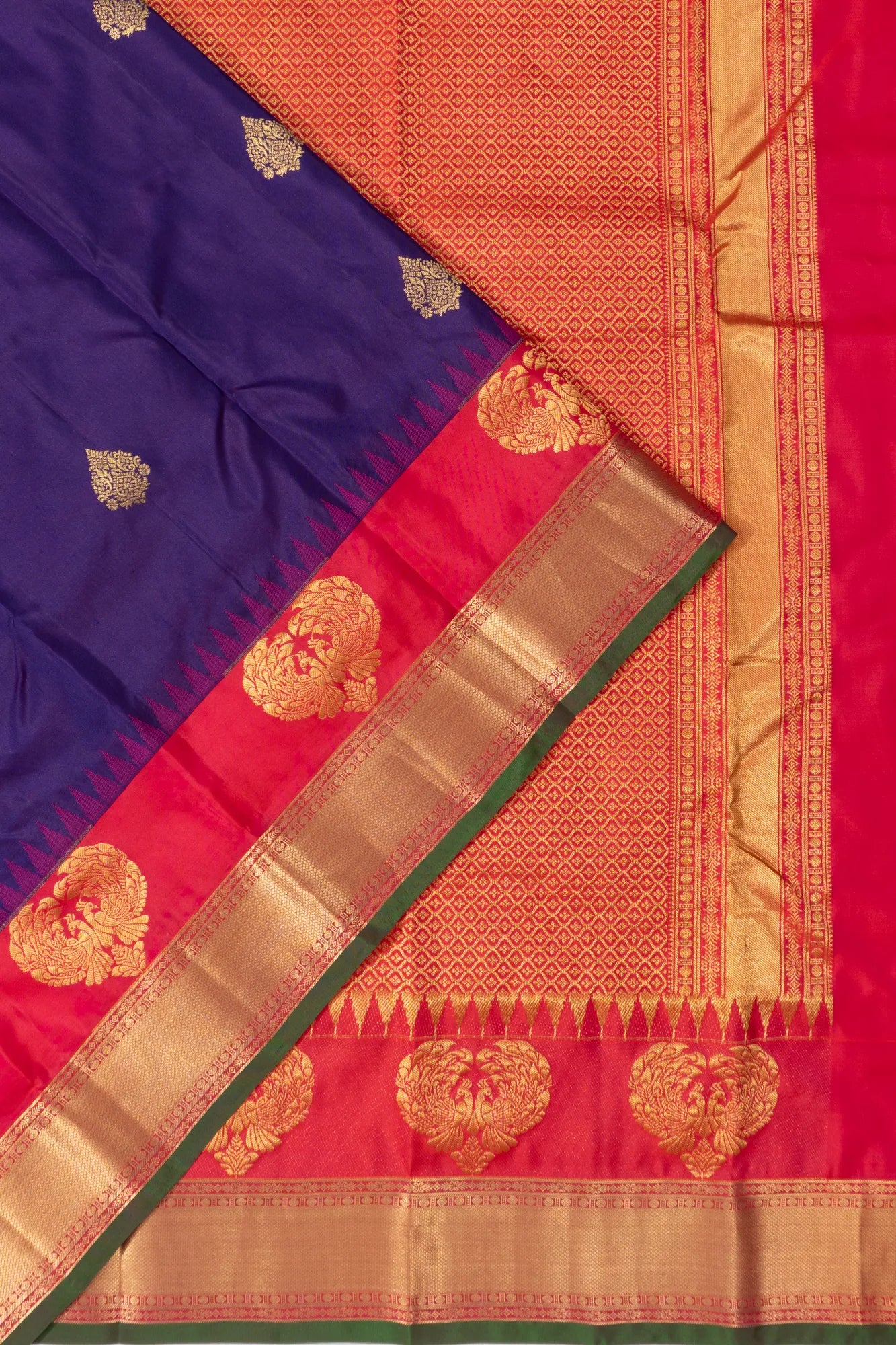 Tarang Kanchi Silk Butta Violet Saree