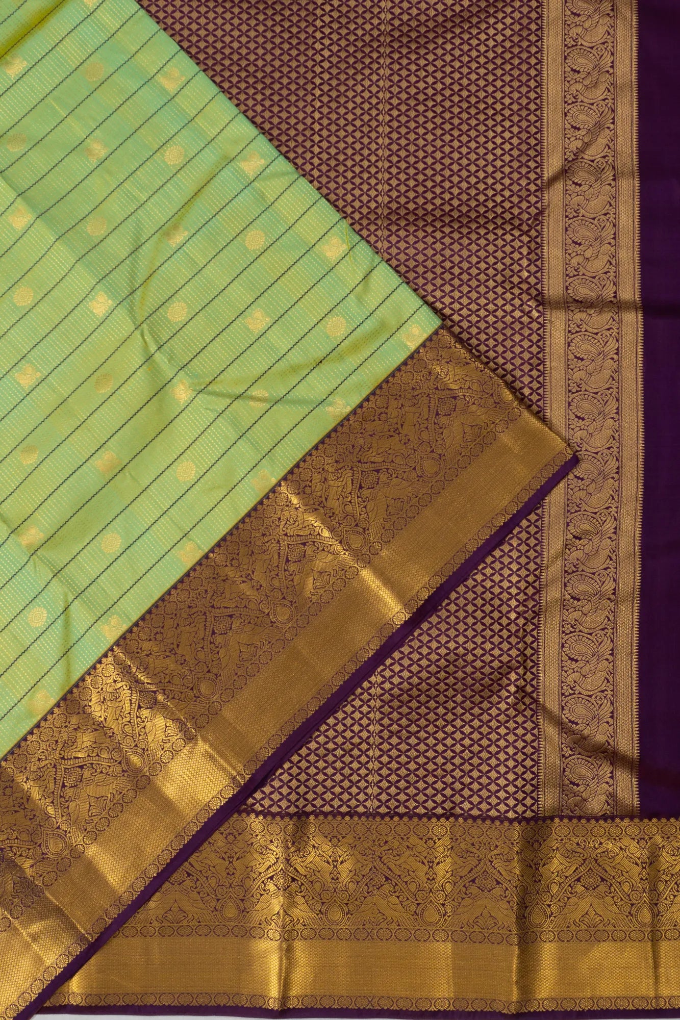 Taranga Kanchi Silk Brocade And Butta Green Saree