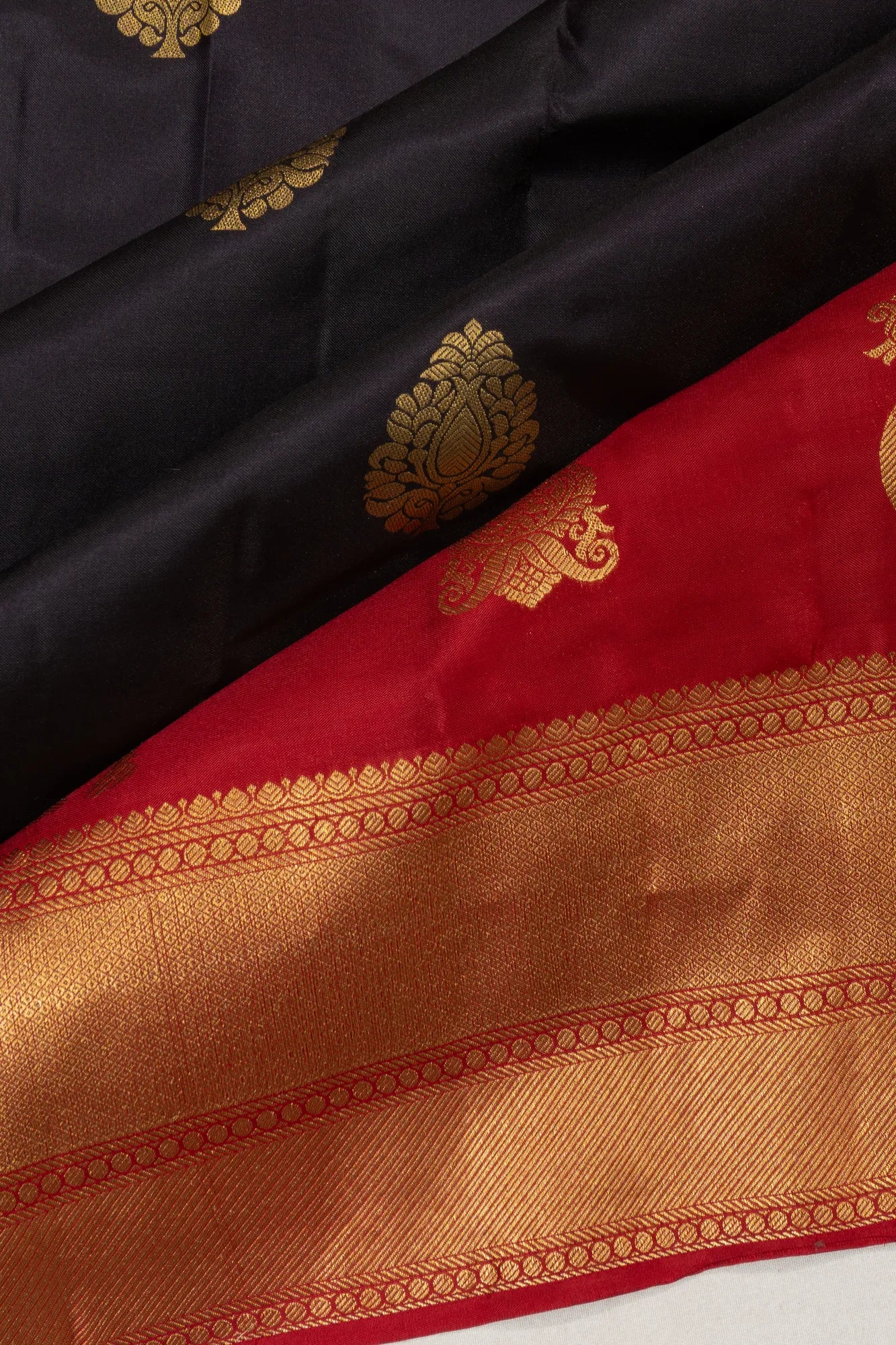 Taranga Kanchi Silk Butta Black Saree