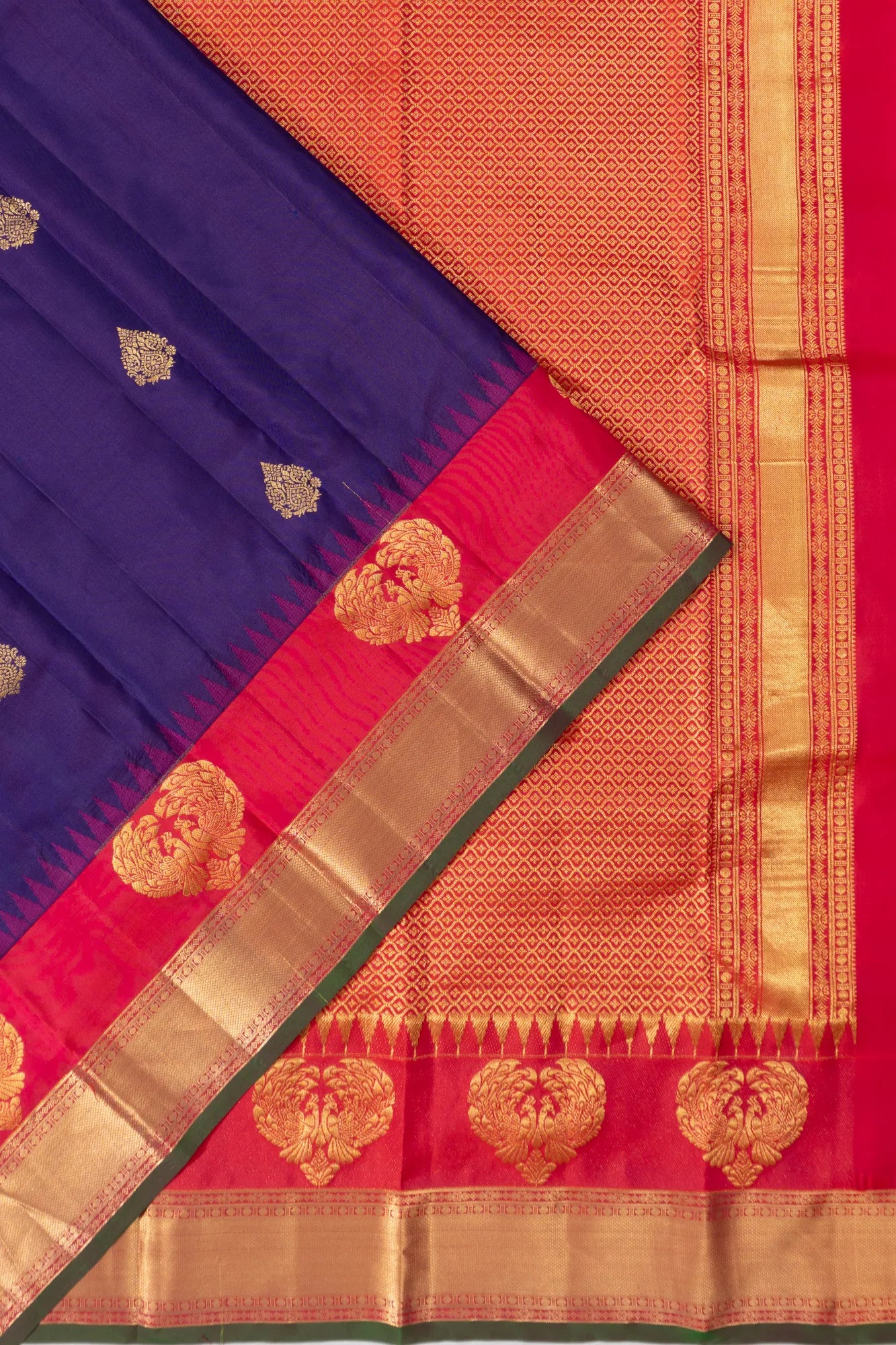 Taranga Kanchi Silk Butta Violet Saree