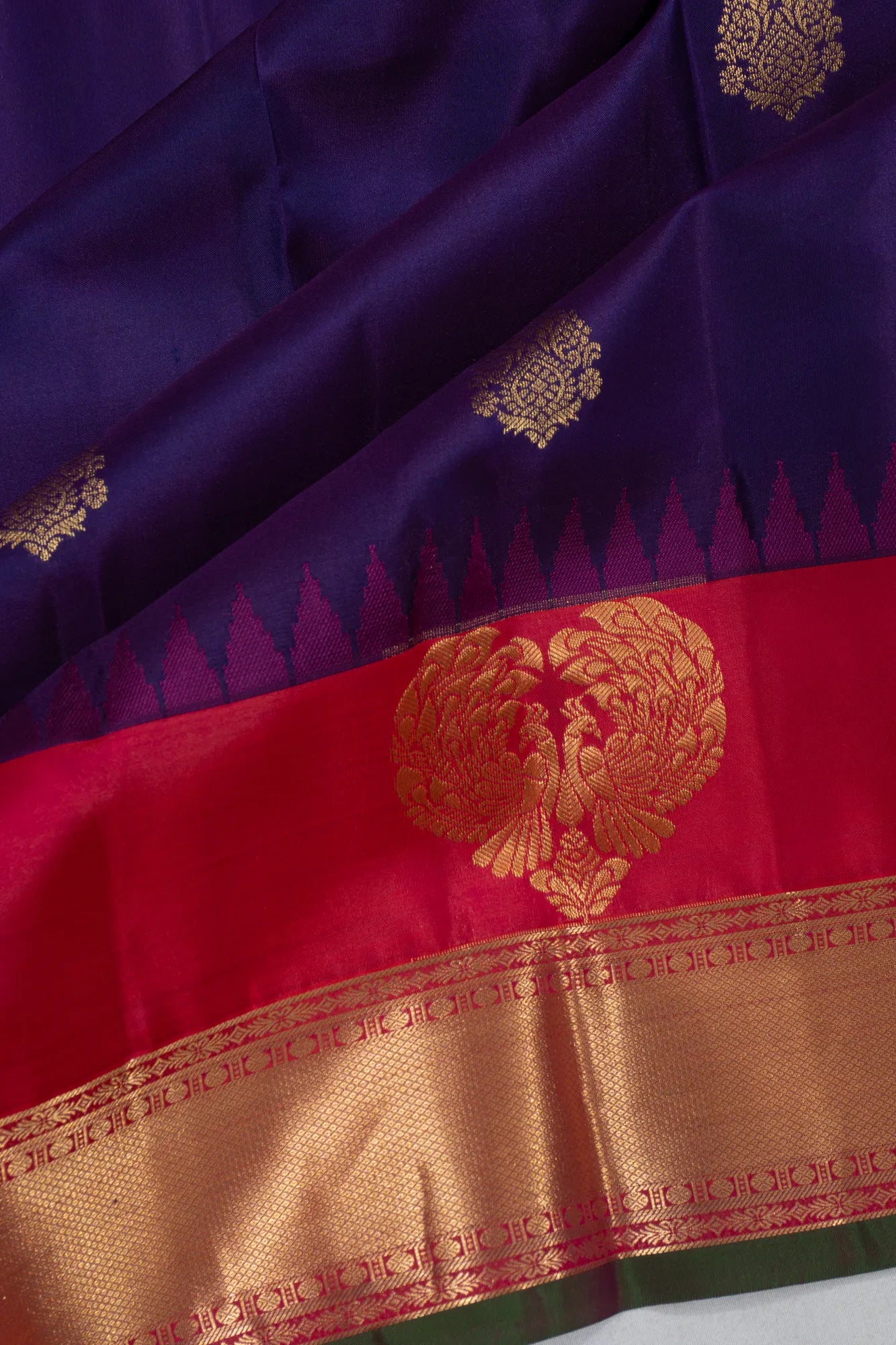 Taranga Kanchi Silk Butta Violet Saree