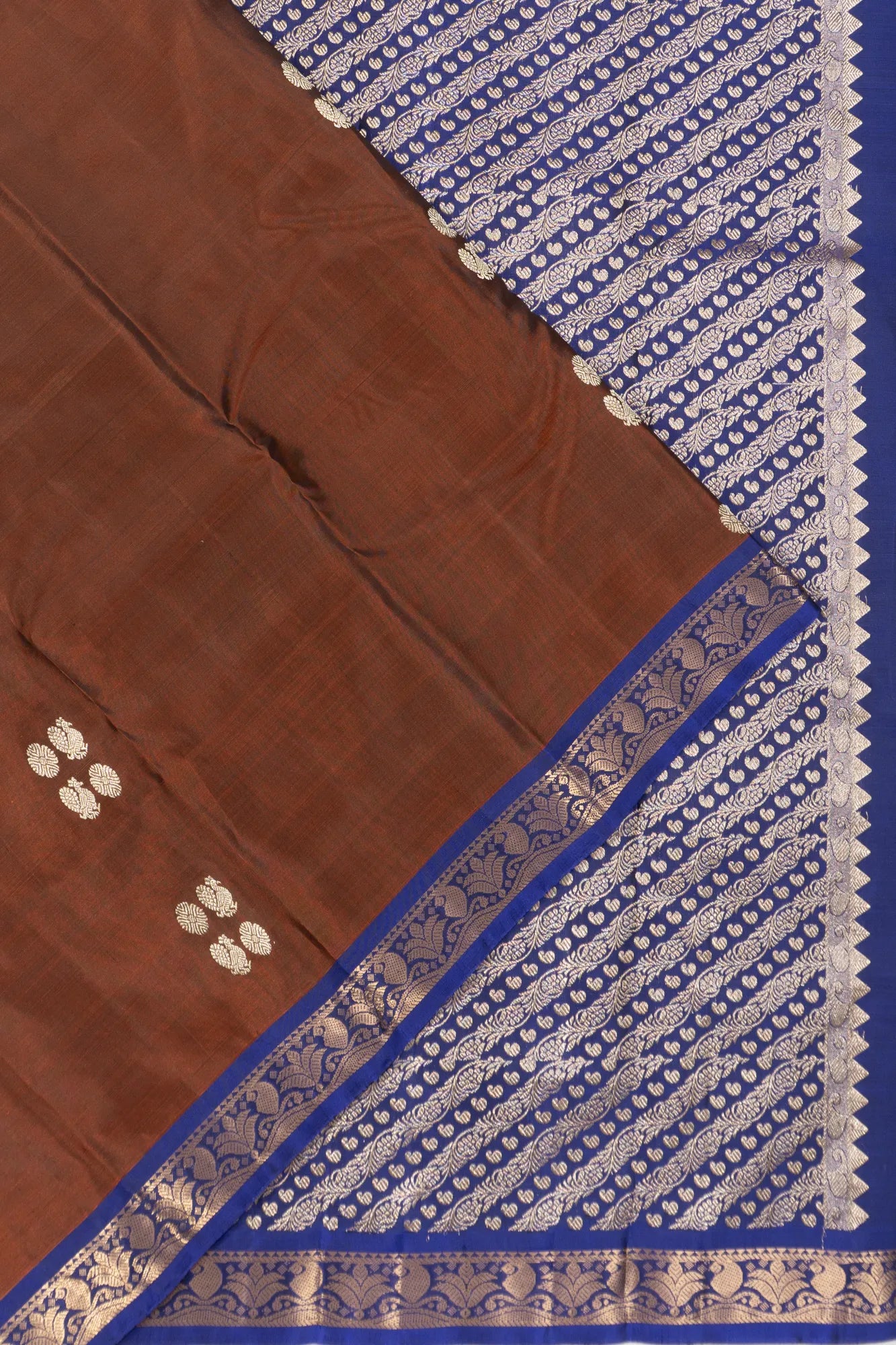 Taranga Kanchi Silk Butta Brown Saree