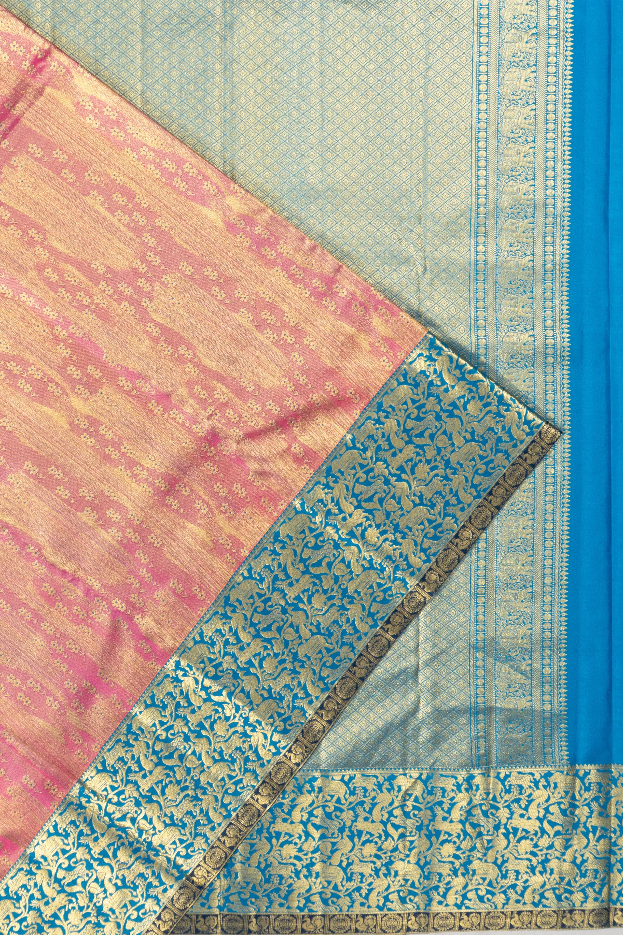 Taranga Kanchi Silk Tissue Brocade Pink Saree