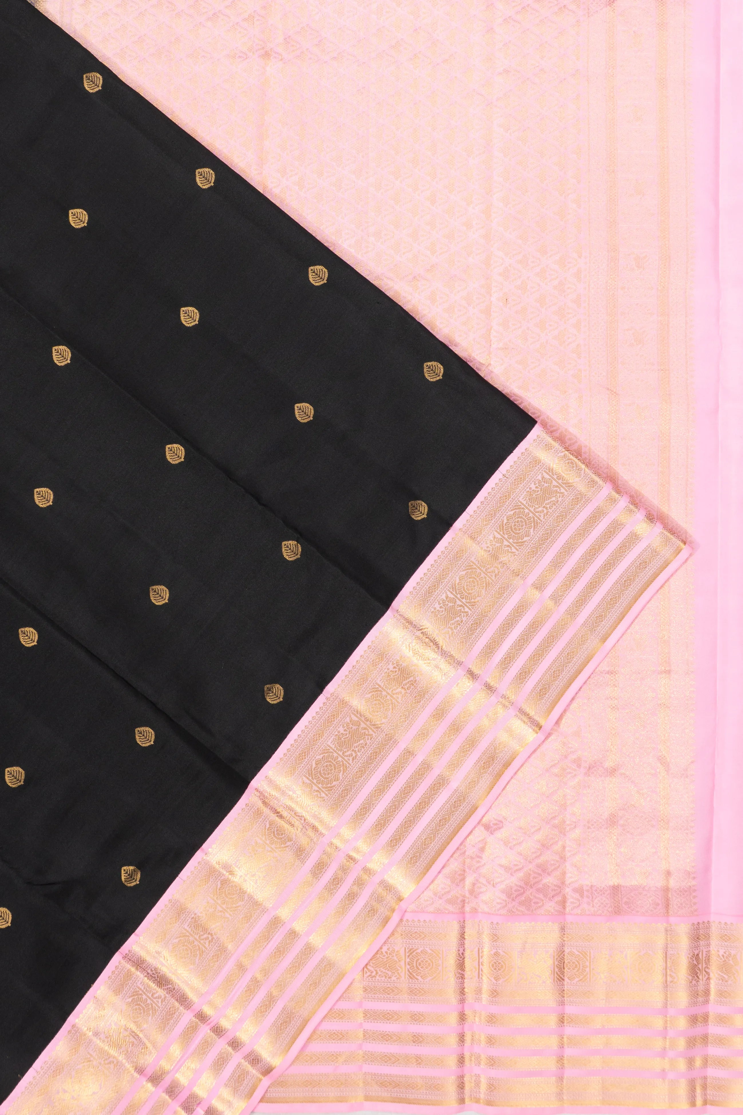 Taranga Kanchi Silk Butta Black Saree