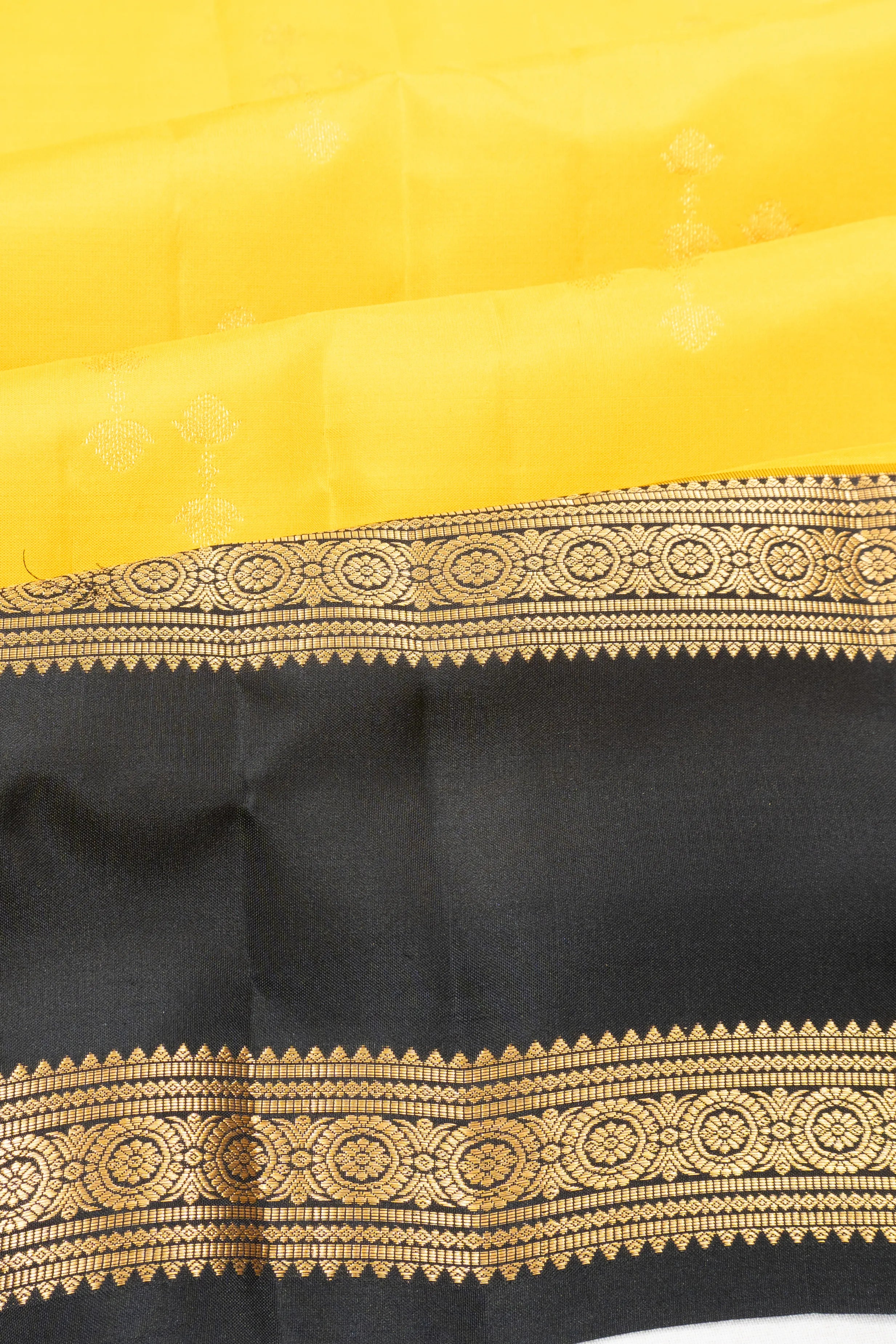 Taranga Kanchi Silk Butta Yellow Saree