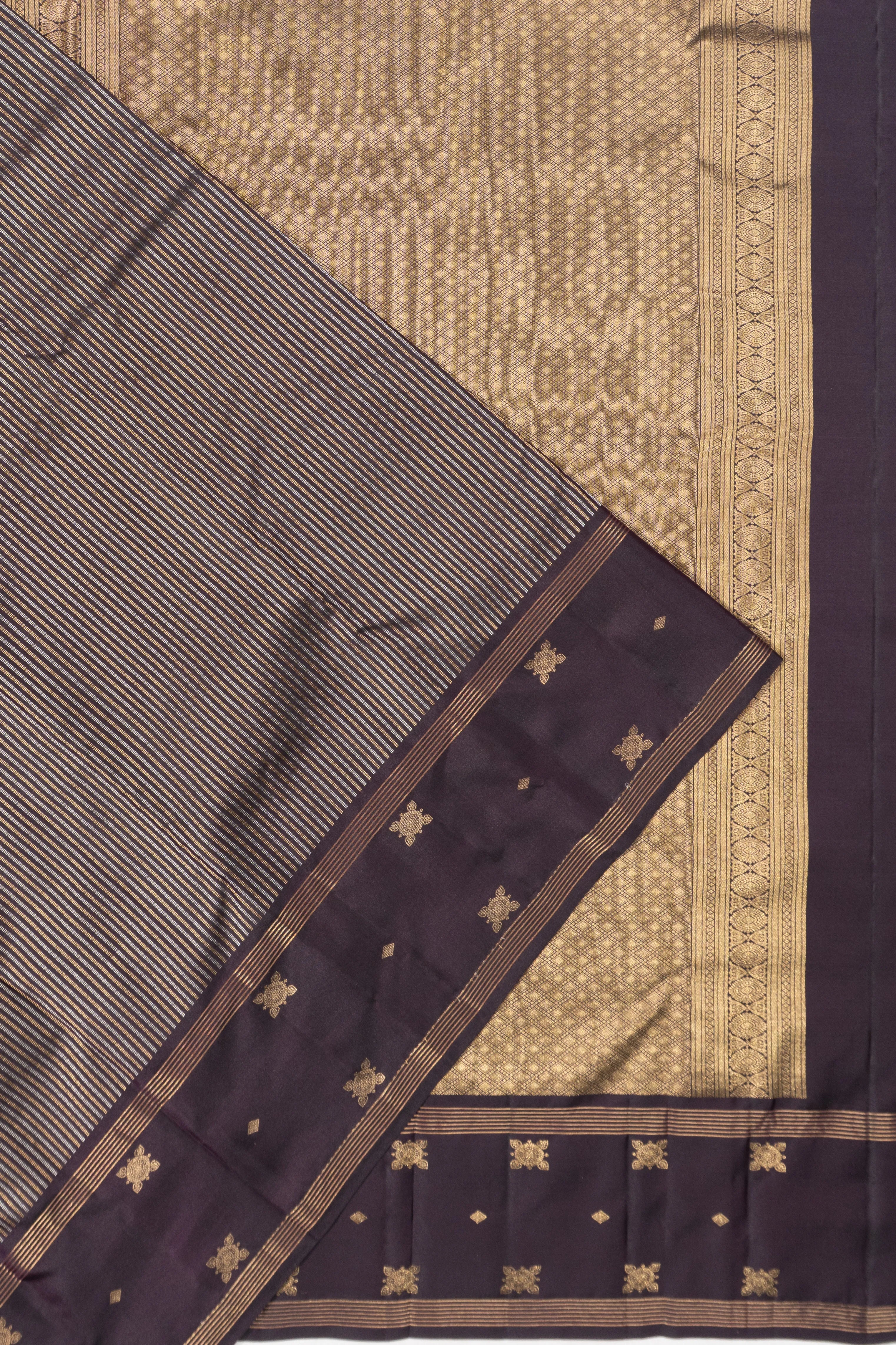 Taranga Kanchi Silk Brocade Brown Saree