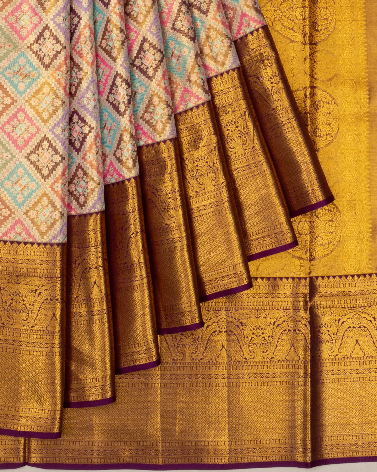 Taranga Kanchi Silk Tissue Brocade Multicolour Saree