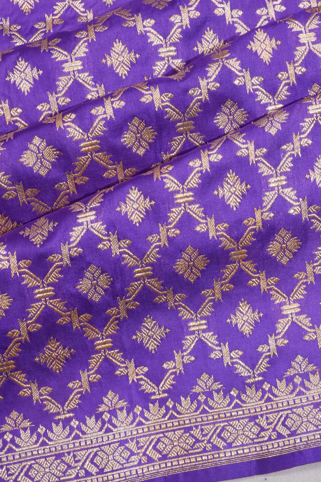 Banarasi Silk Brocade Lavender Saree