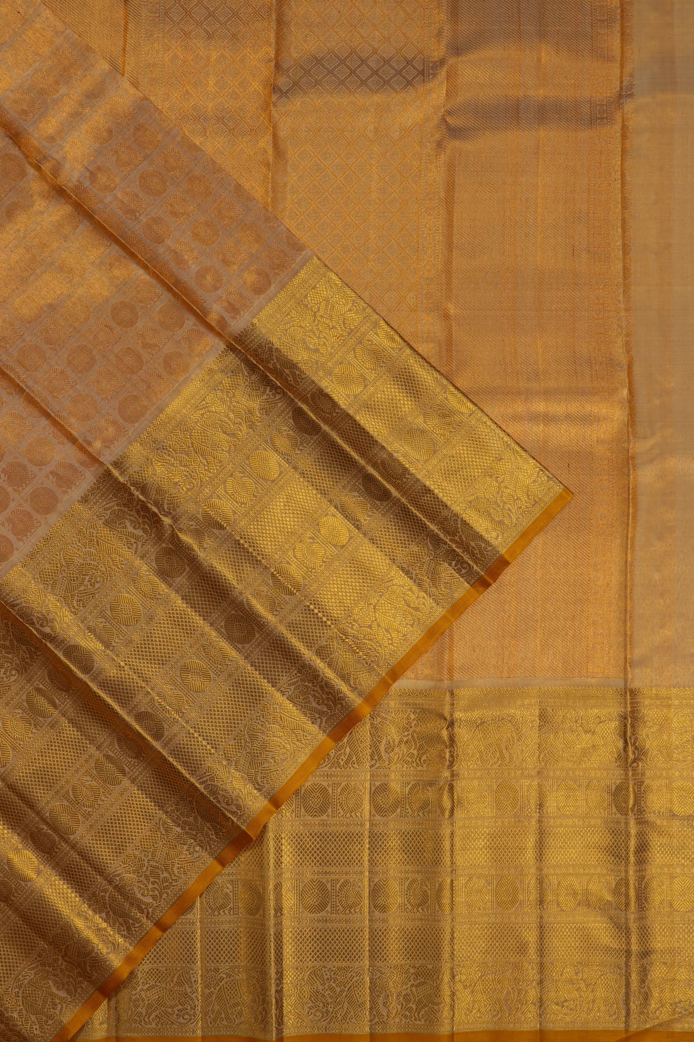 Kanchipuram Silk Tissue Butta Grey Saree