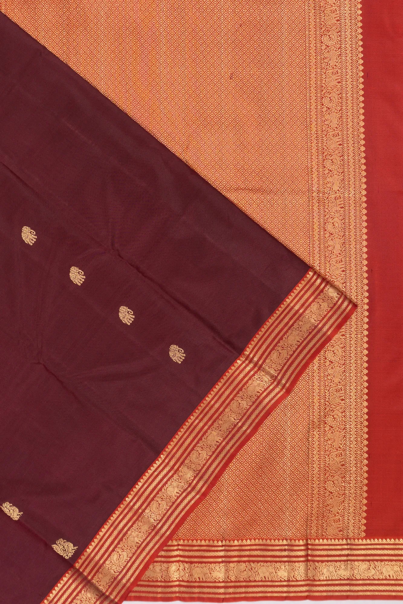 Taranga Kanchi Silk Butta Maroon Saree