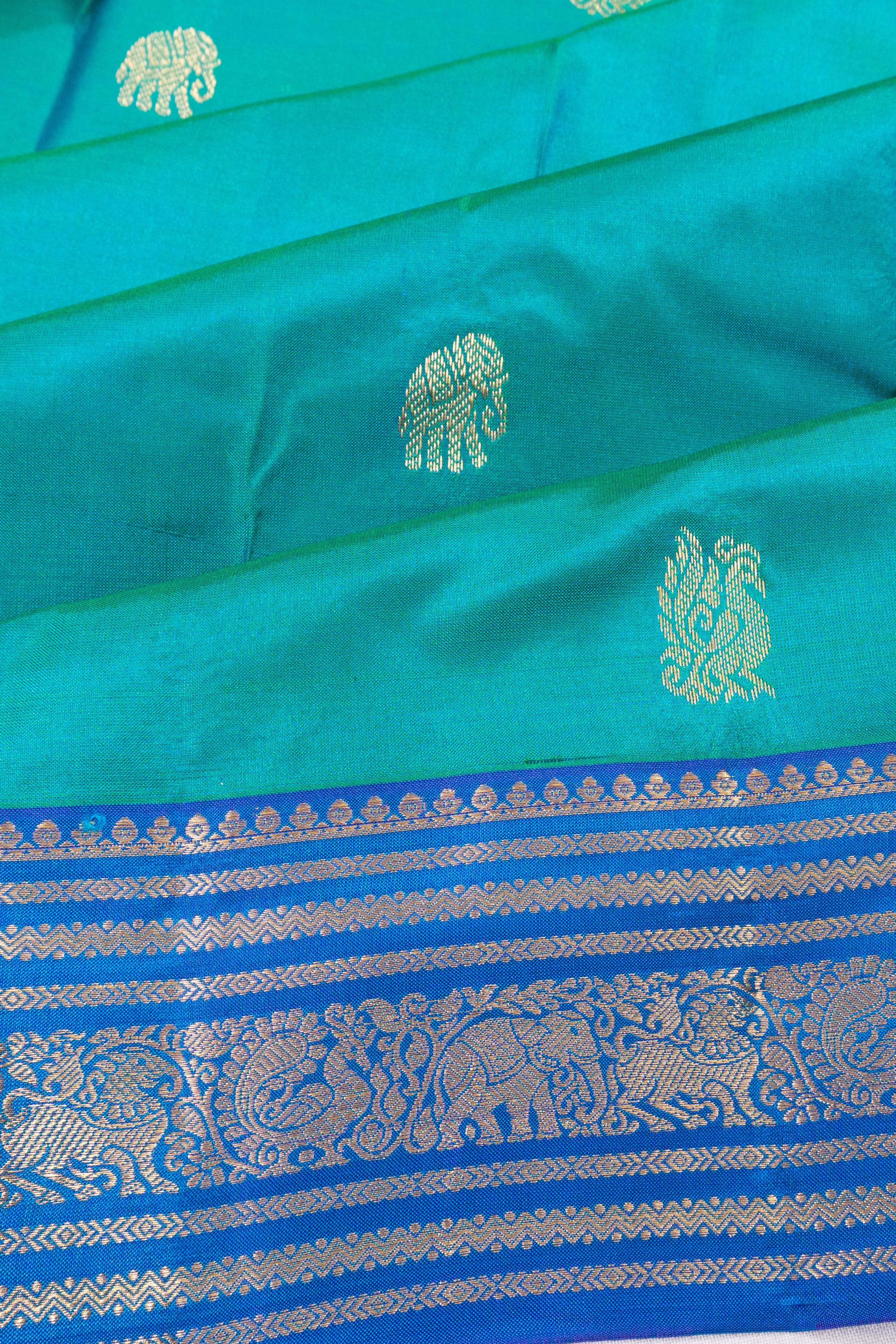 Taranga Kanchi Silk Butta Blue Saree