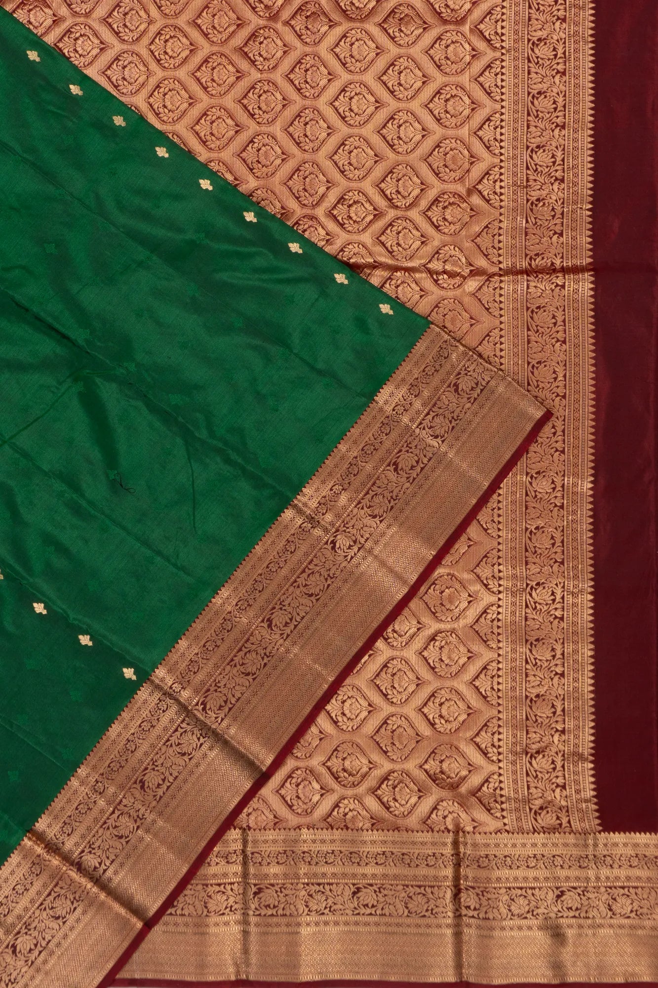 Taranga Kanchi Silk Butta Green Saree
