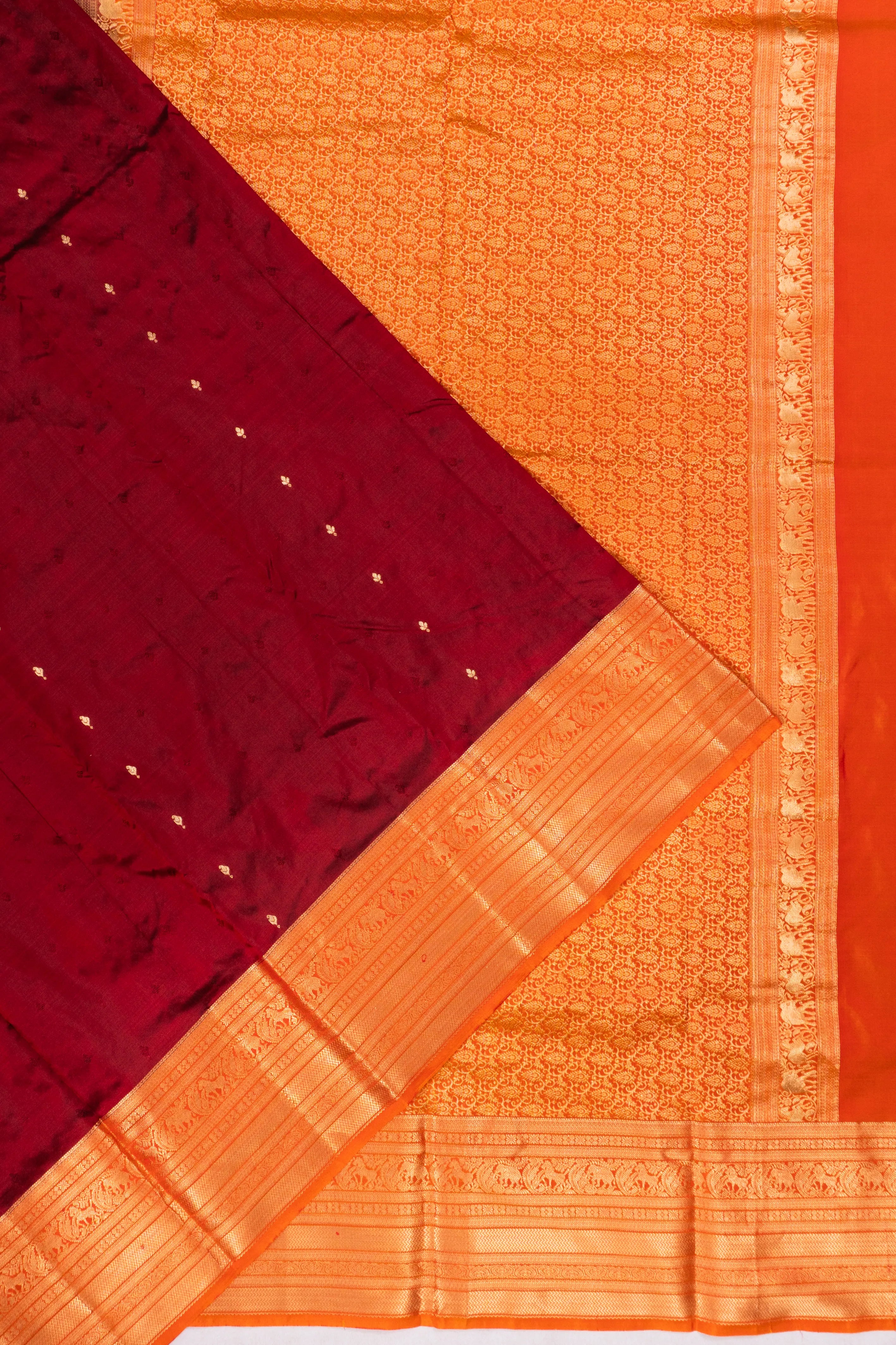 Taranga Kanchi Silk Butta Red Saree