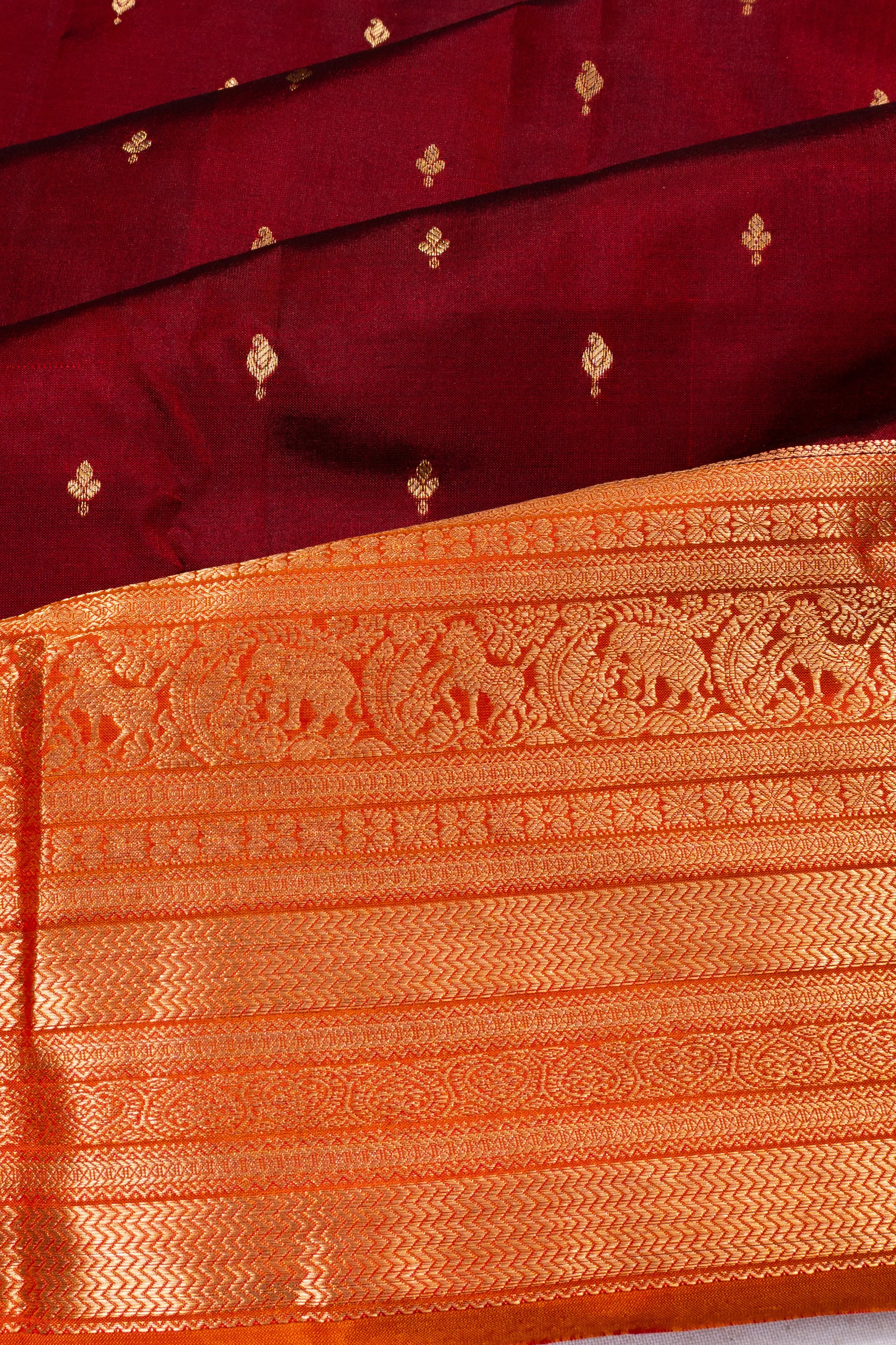 Taranga Kanchi Silk Butta Red Saree
