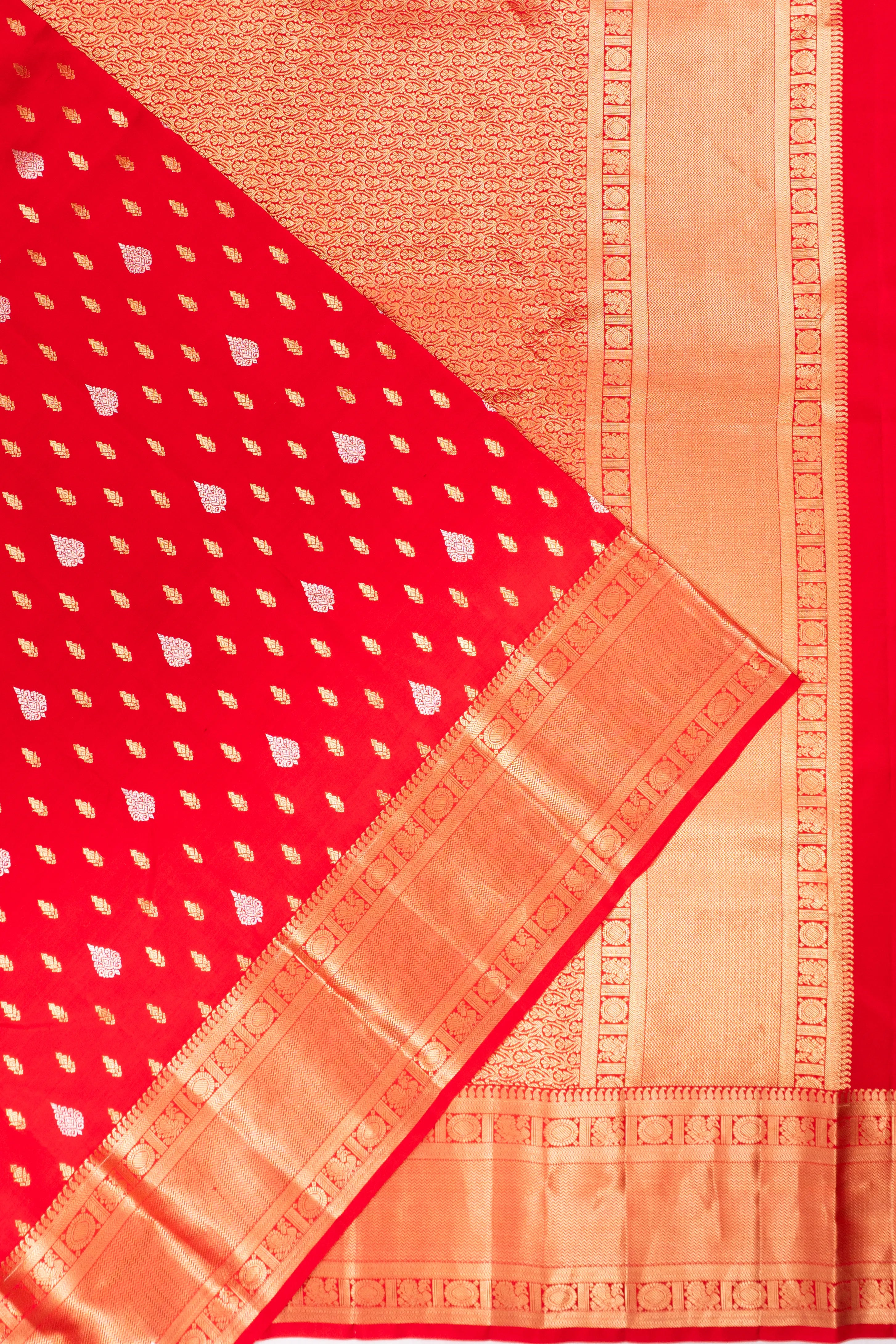 Taranga Kanchi Silk Butta Red Saree
