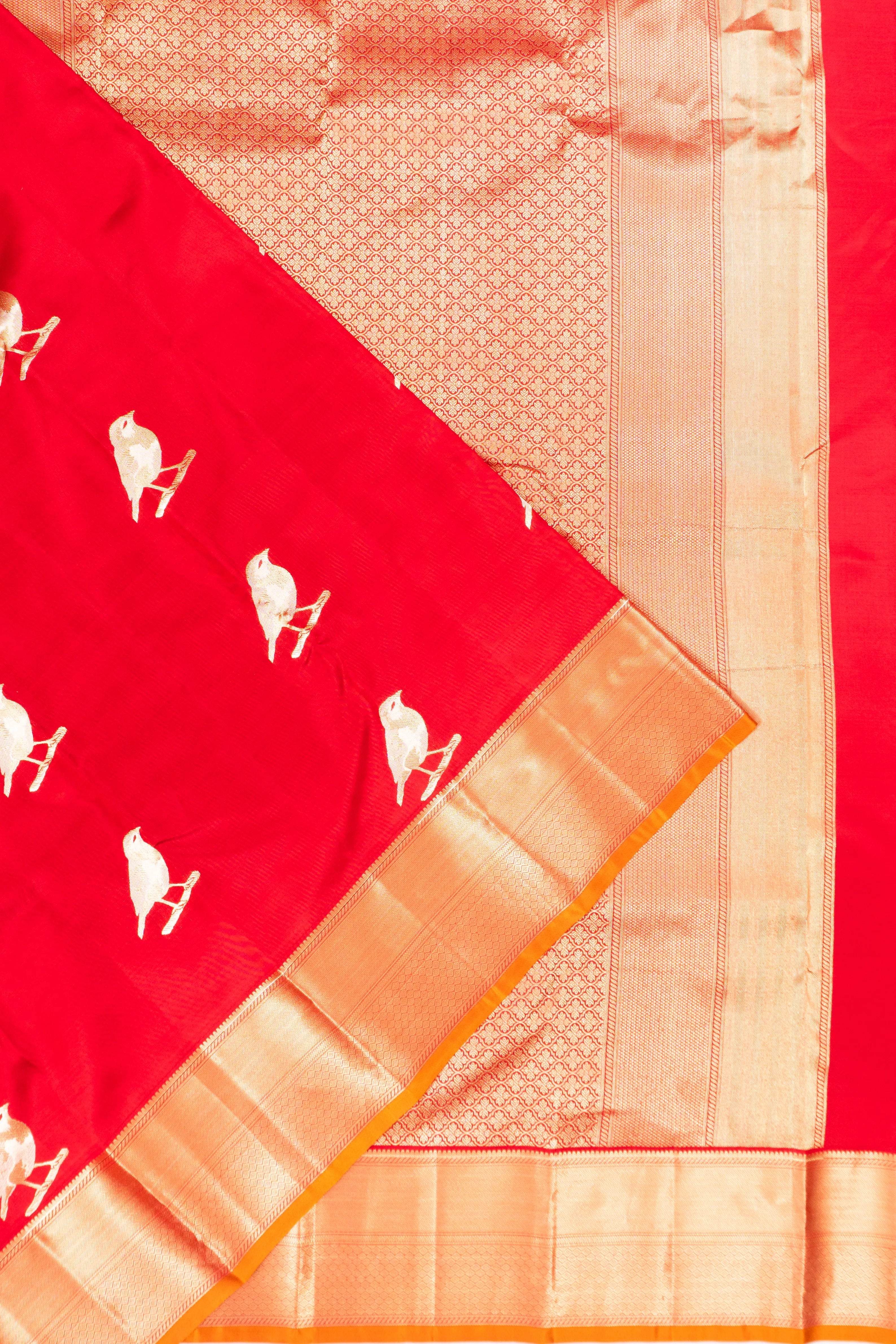 Taranga Kanchi Silk Butta Red Saree