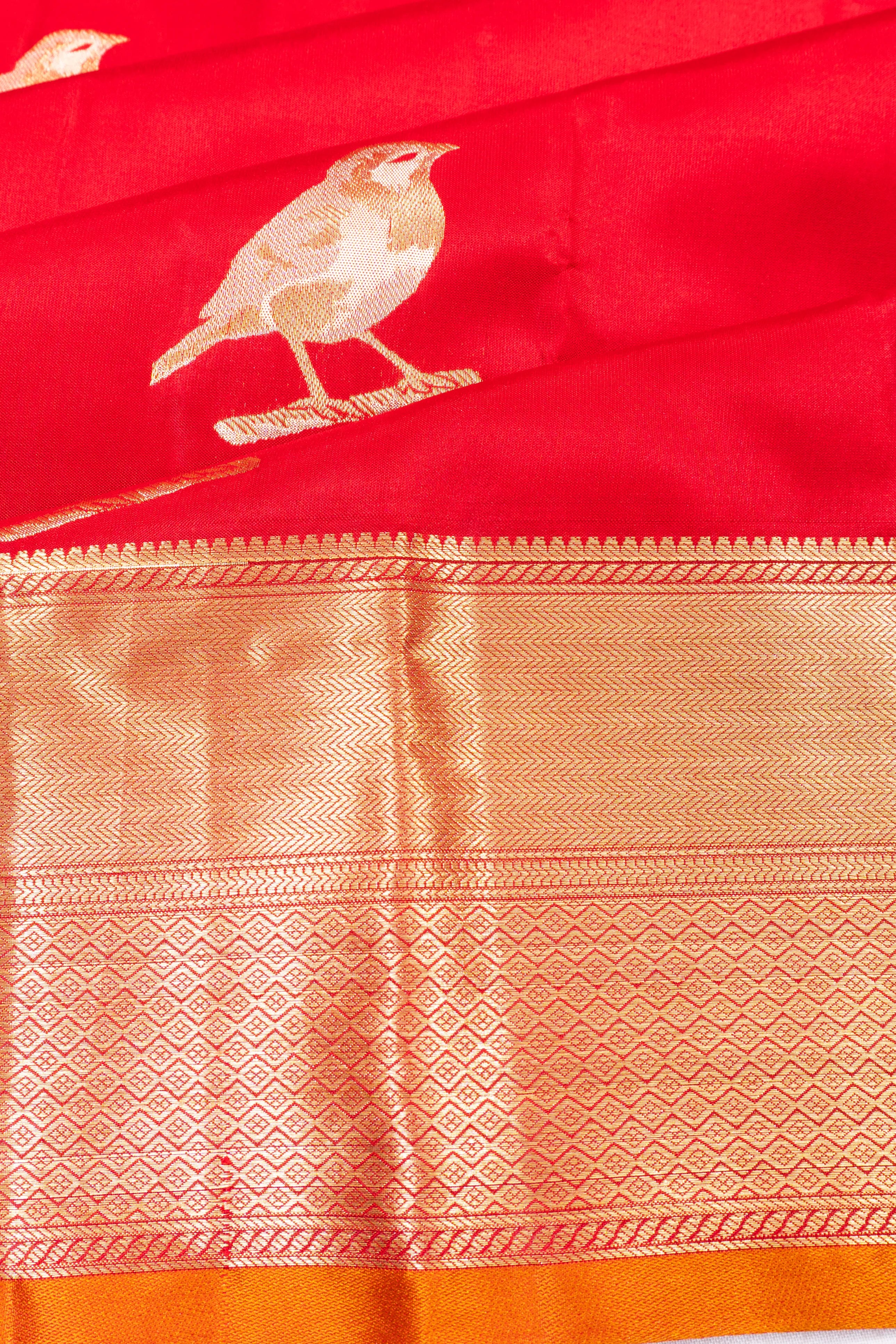 Taranga Kanchi Silk Butta Red Saree