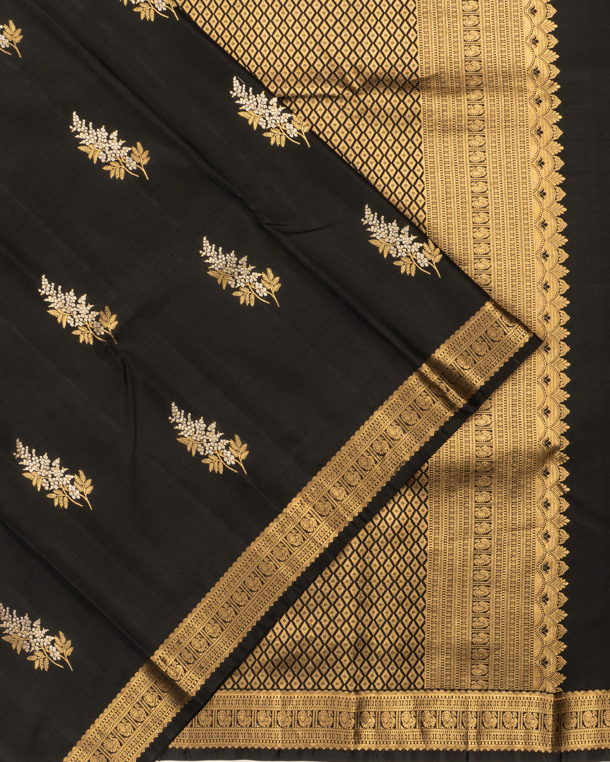 Taranga Kanchi Silk Butta Black Saree