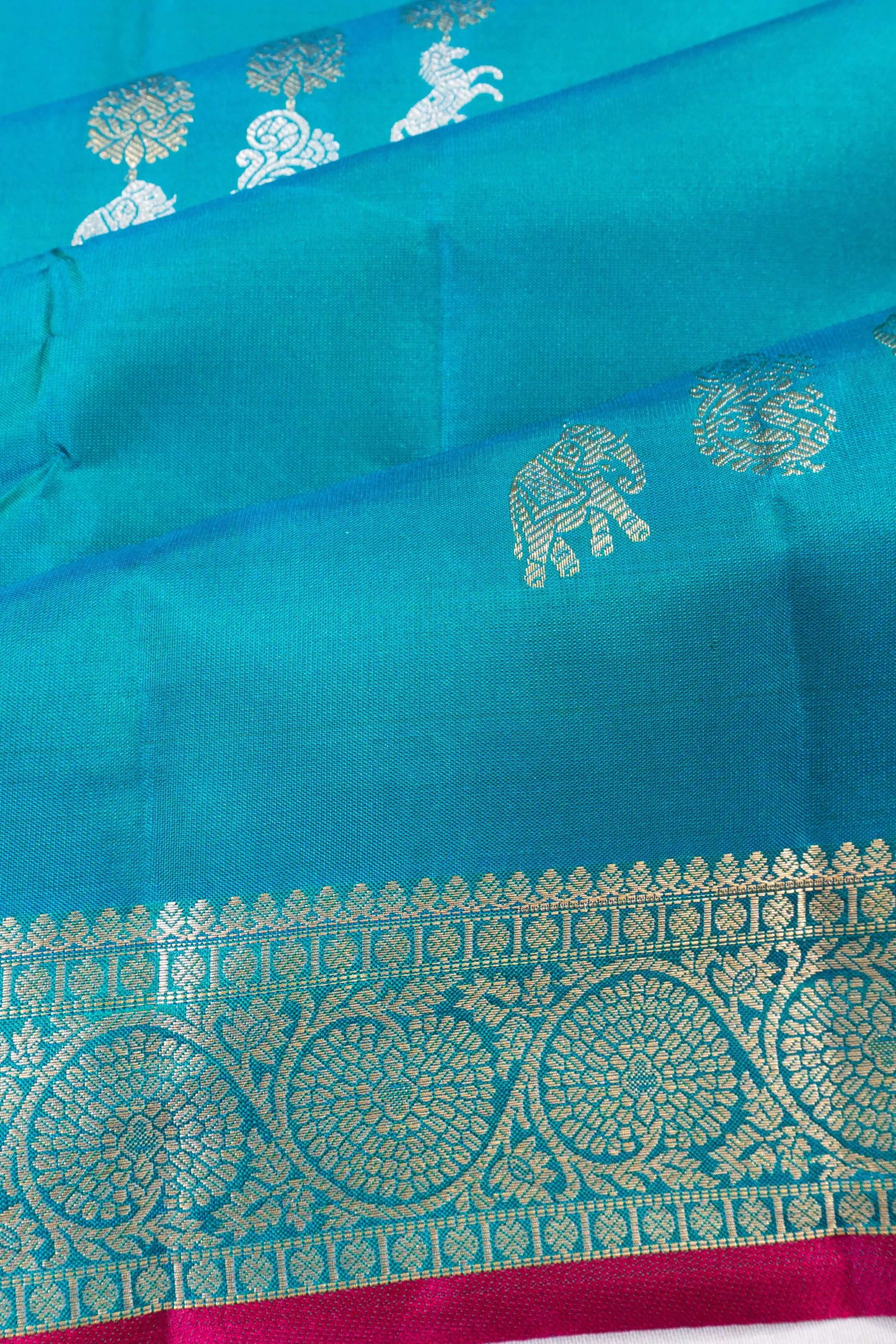 Taranga Kanchi Silk Butta Blue Saree
