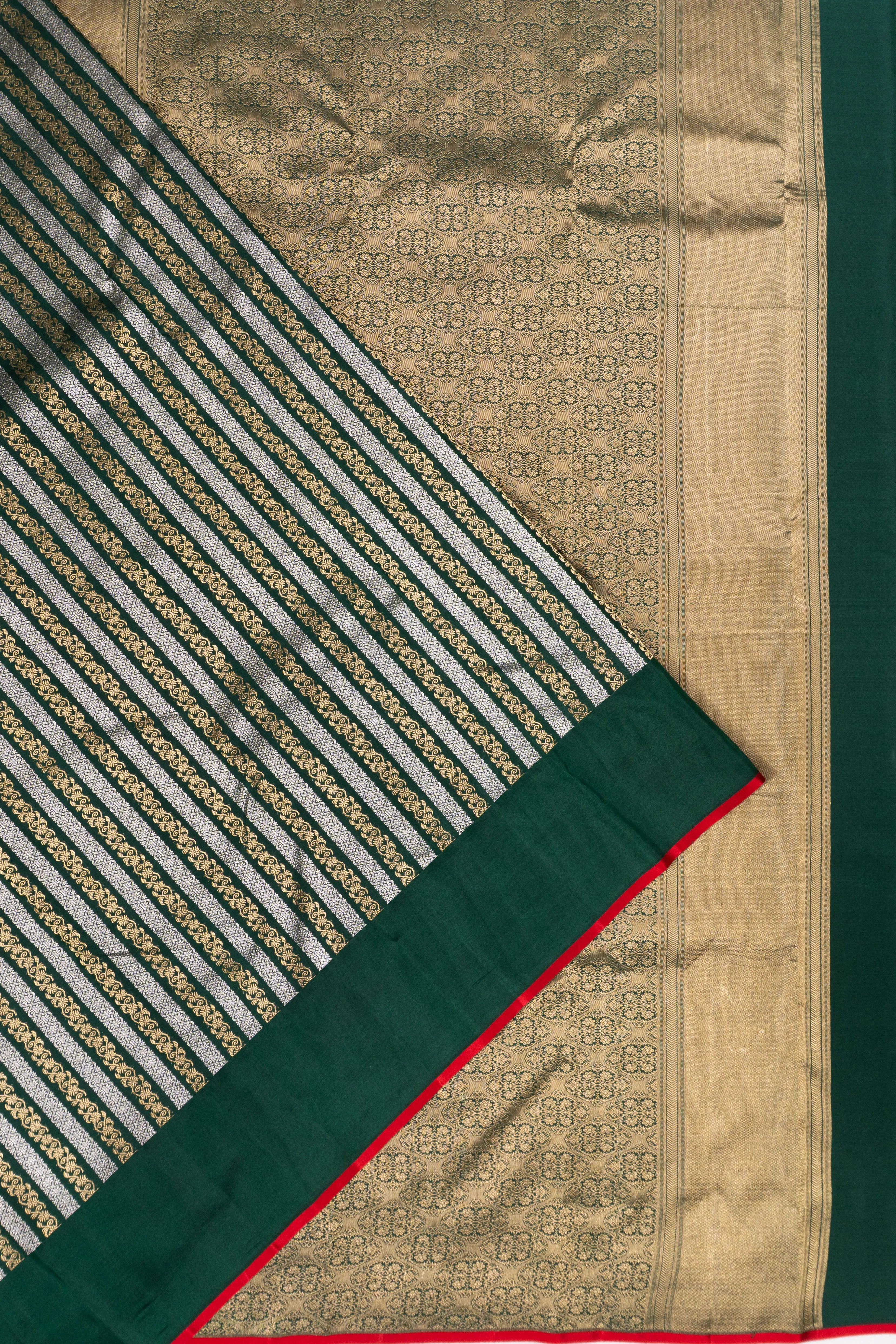 Taranga Kanchi Silk Butta Green Saree